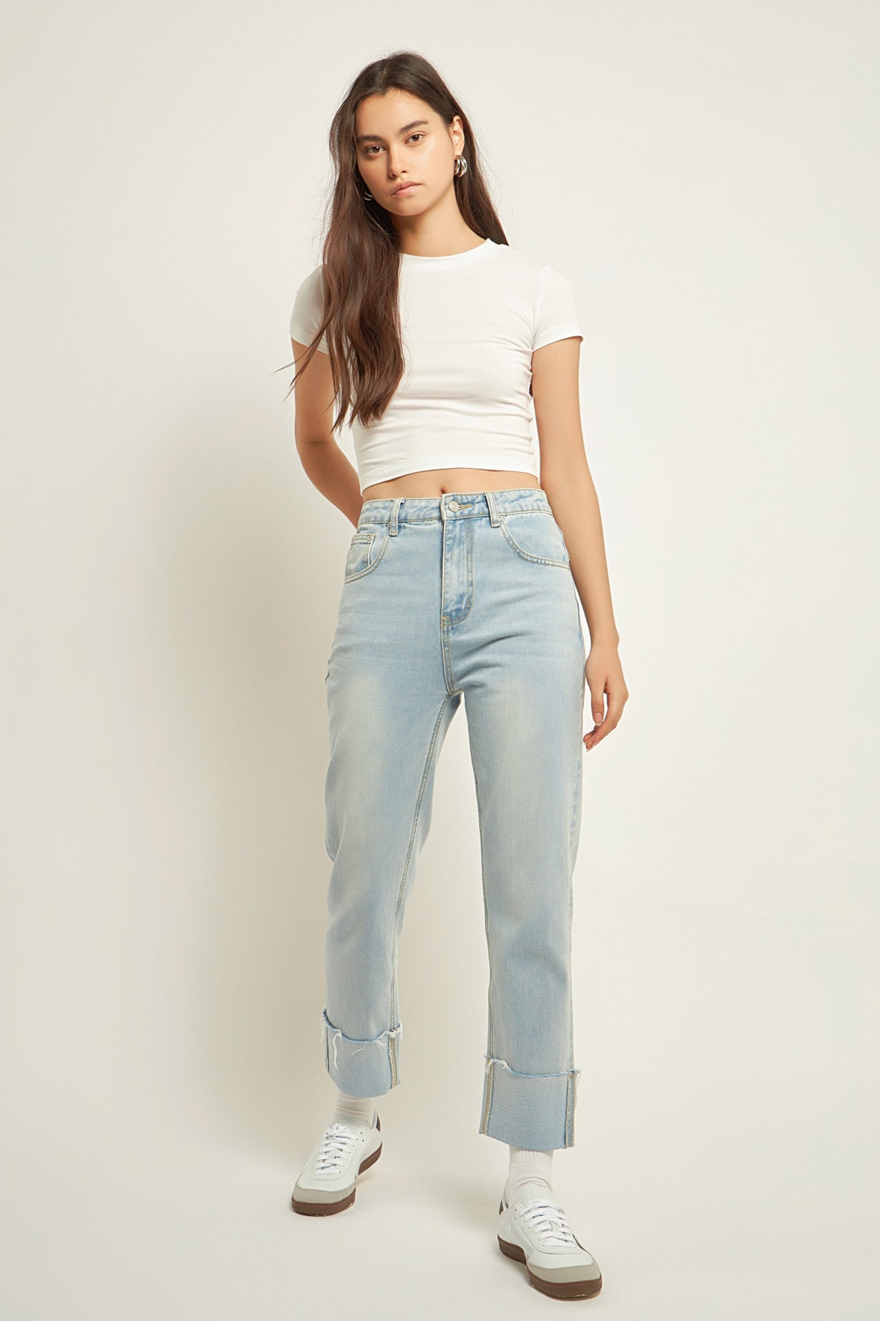 Turn Over Hem Regular Fit Jeans