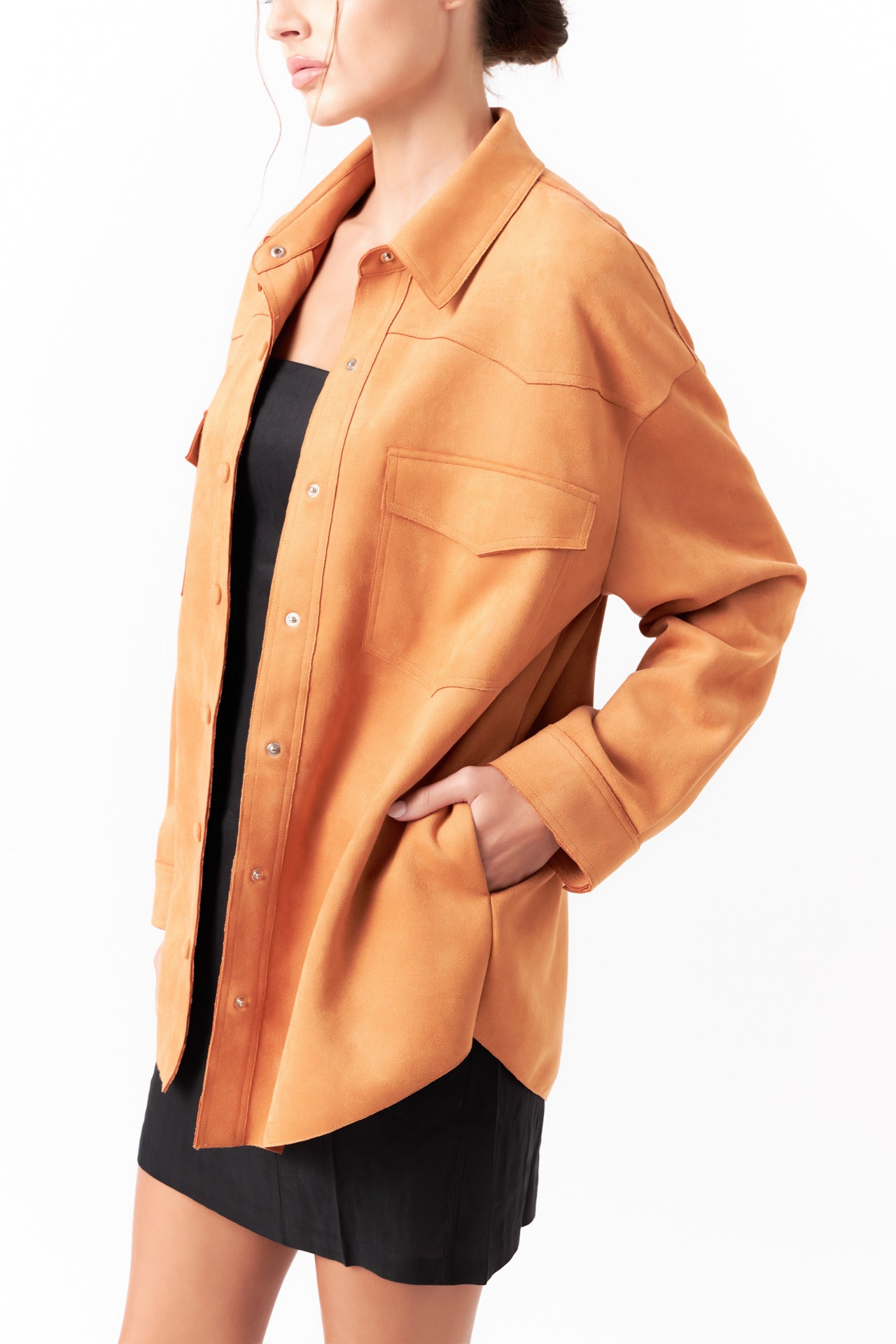 Oversized Faux Suede Shirt