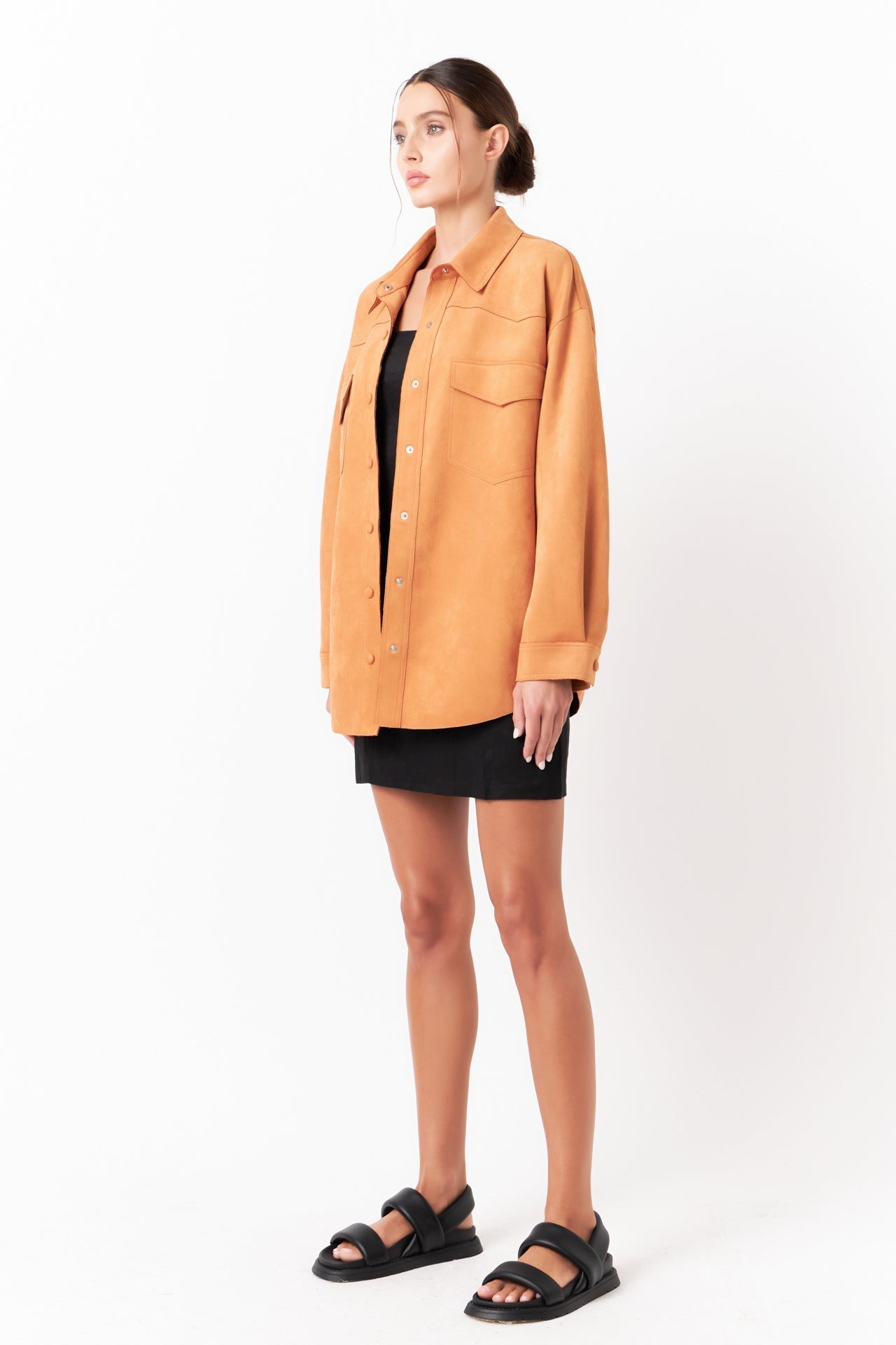 Oversized Faux Suede Shirt