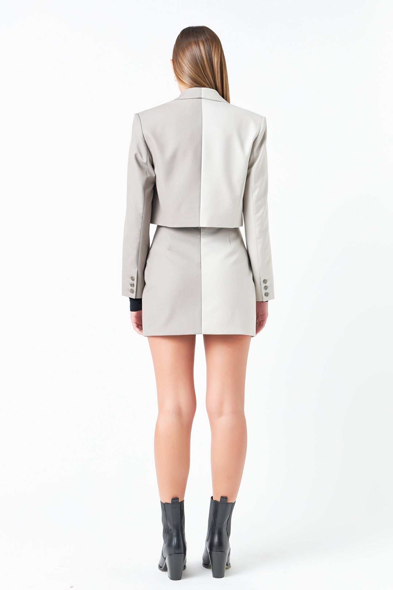 Cropped Colorblock Blazer