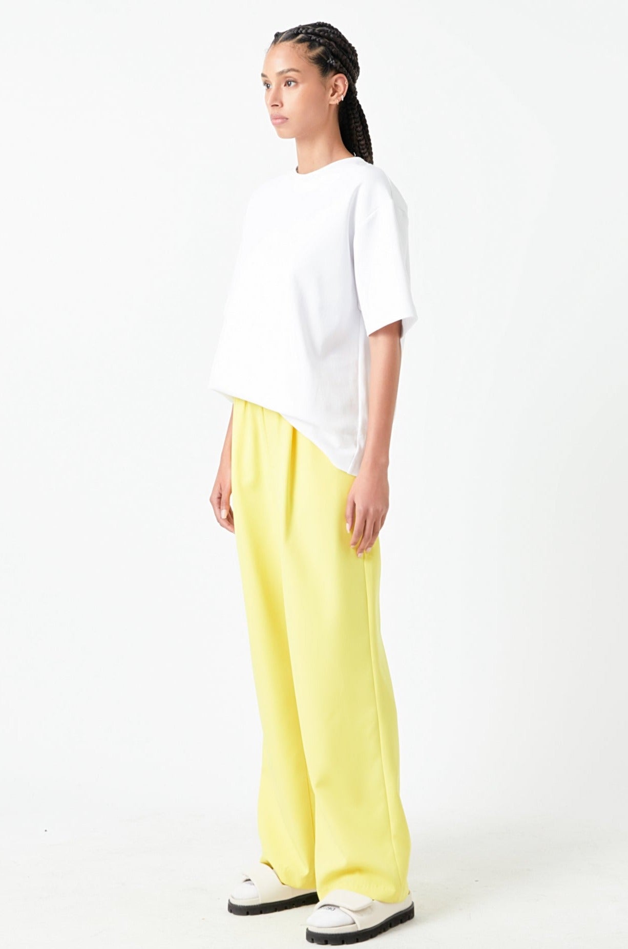 Elastic Trim Wide Pants