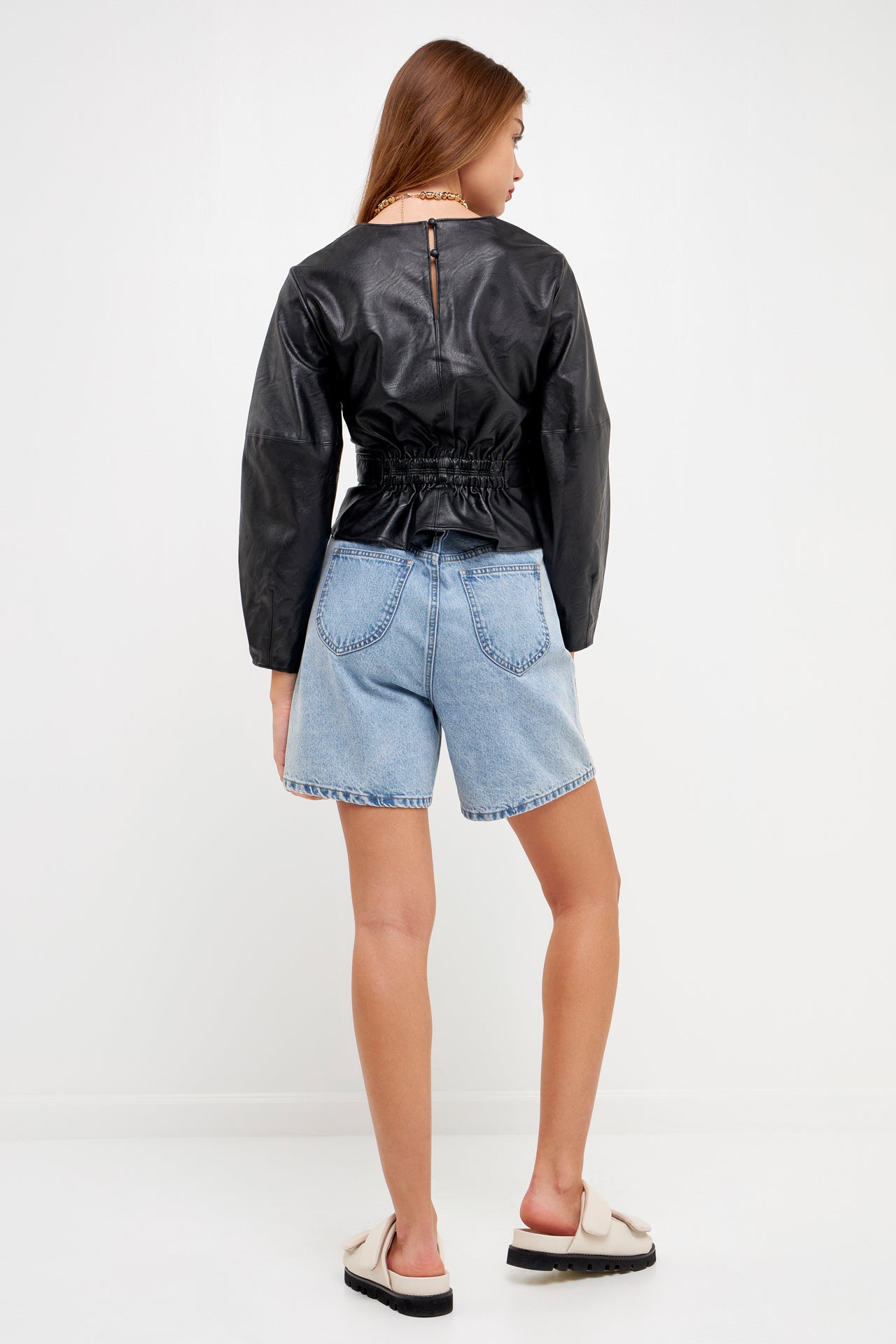 GREY LAB - Pu Leather Top with Tie - TOPS available at Objectrare