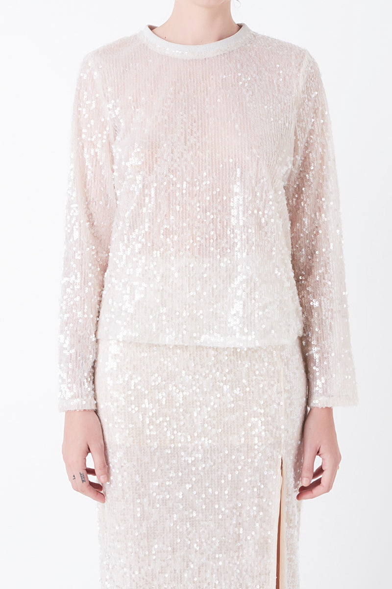 Sequin Sheer Top