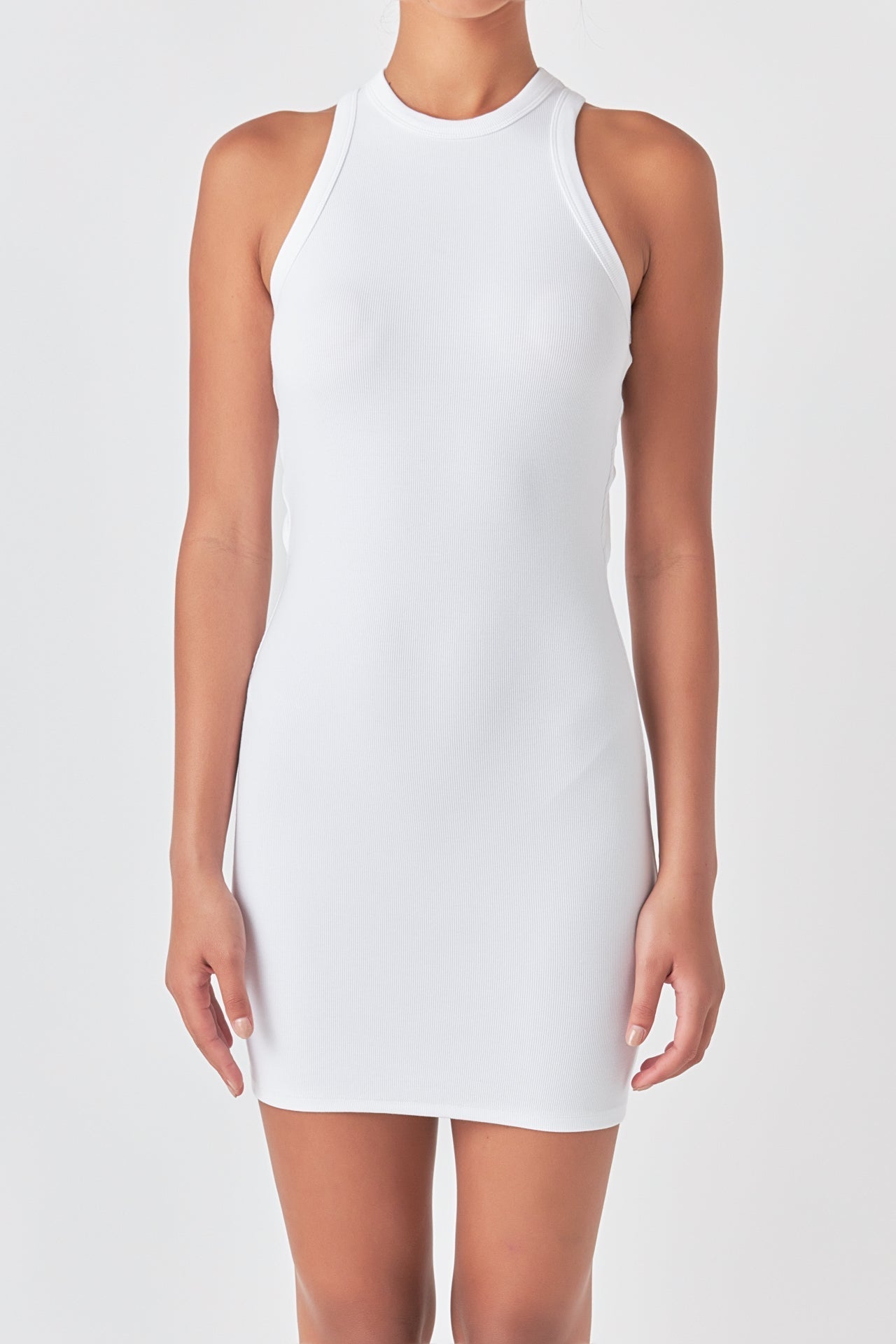 Open Back Mini Rib Dress