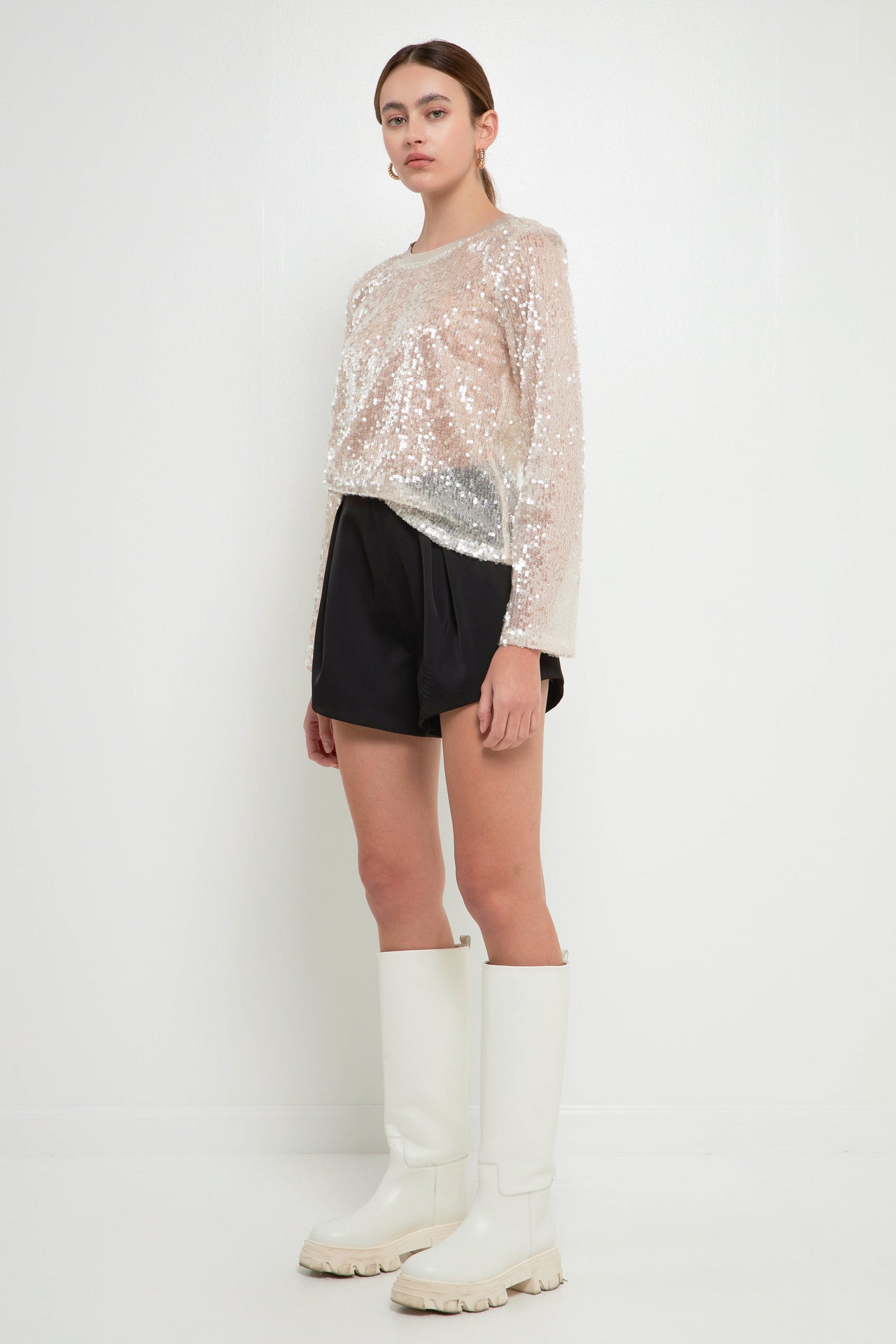 GREY LAB-High Waisted Balloon Shorts-SHORTS available at Objectrare
