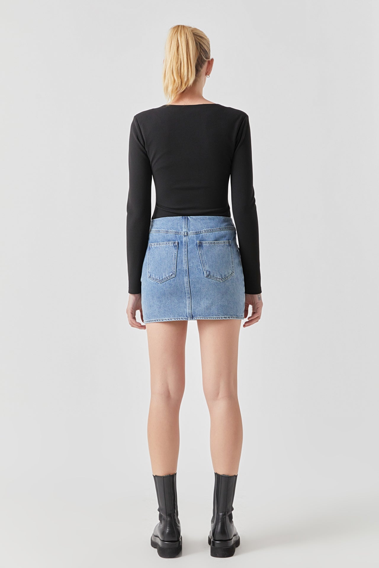 Square Neck Shoulder Pad Bodysuit