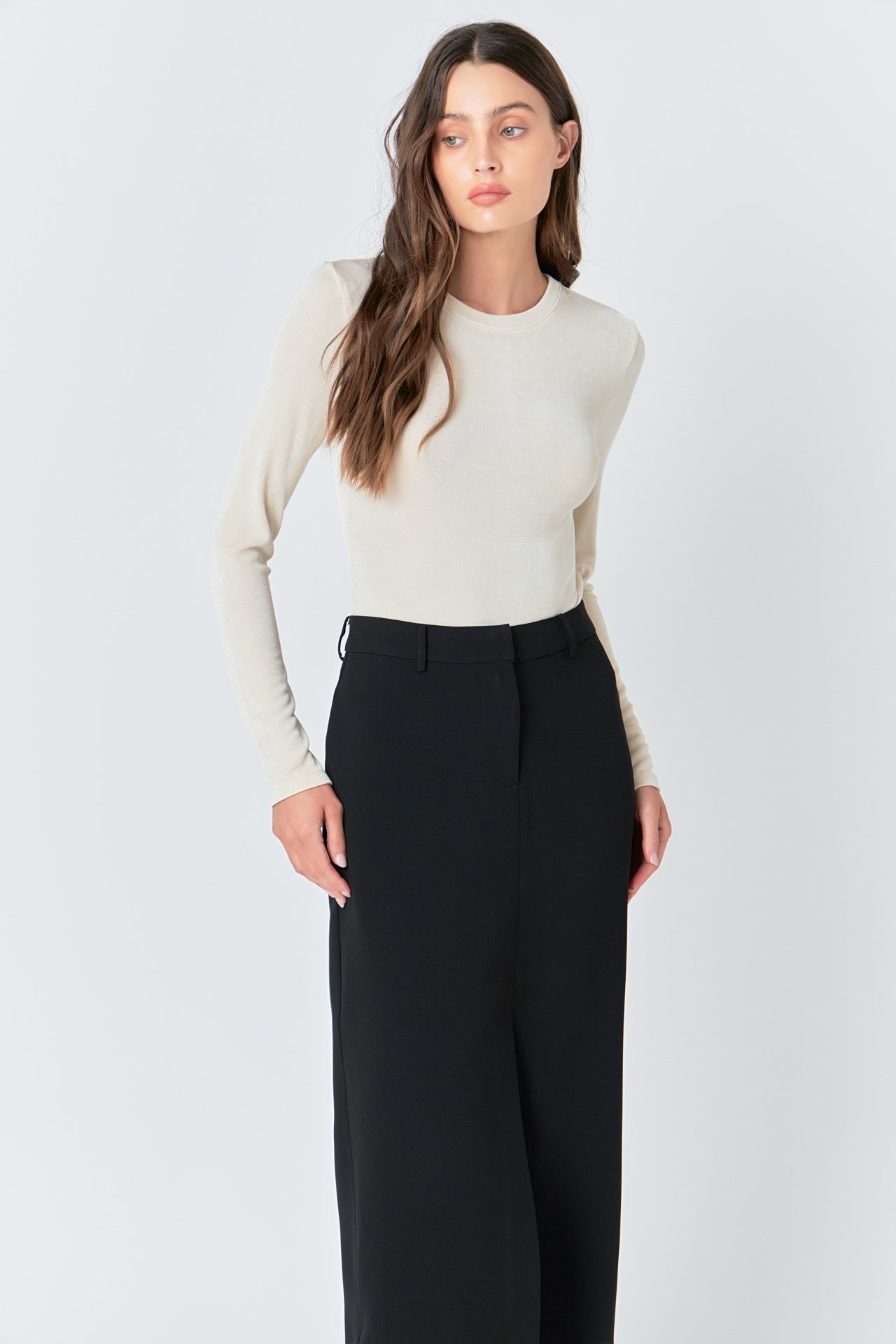 소프트 니트 쉬머 바디수트