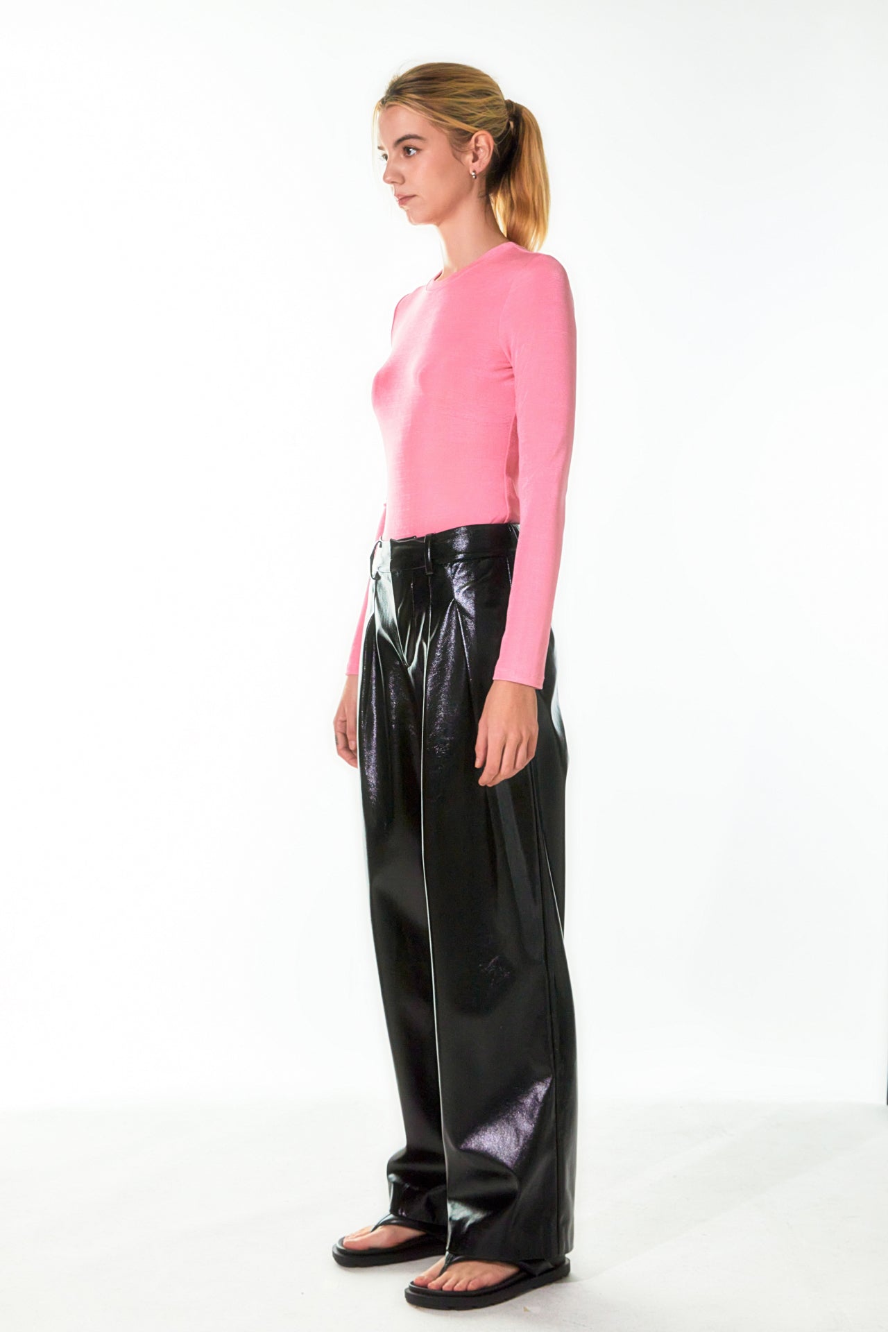 소프트 니트 쉬머 바디수트