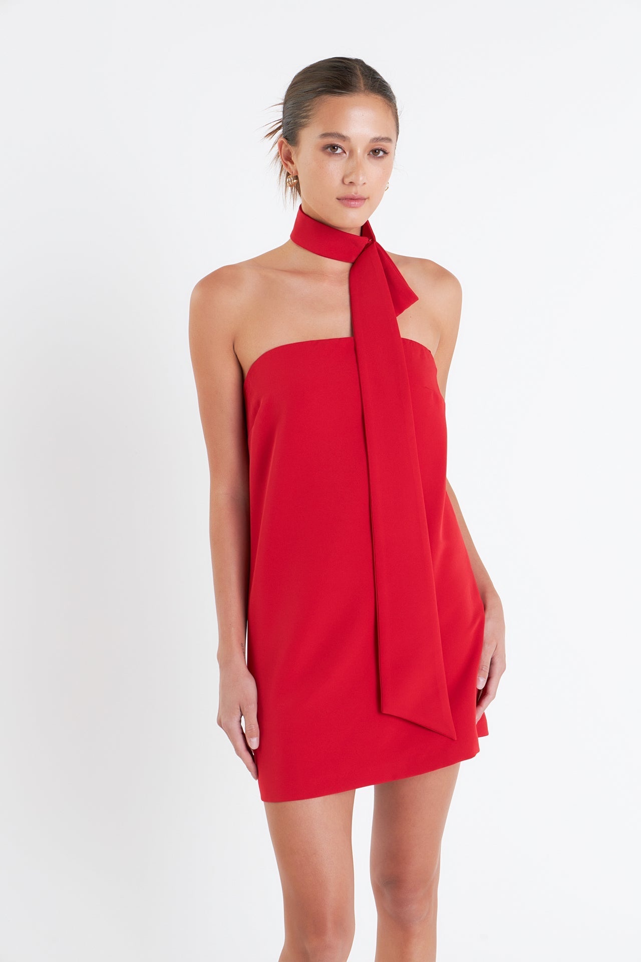 Choker Tie Mini Dress