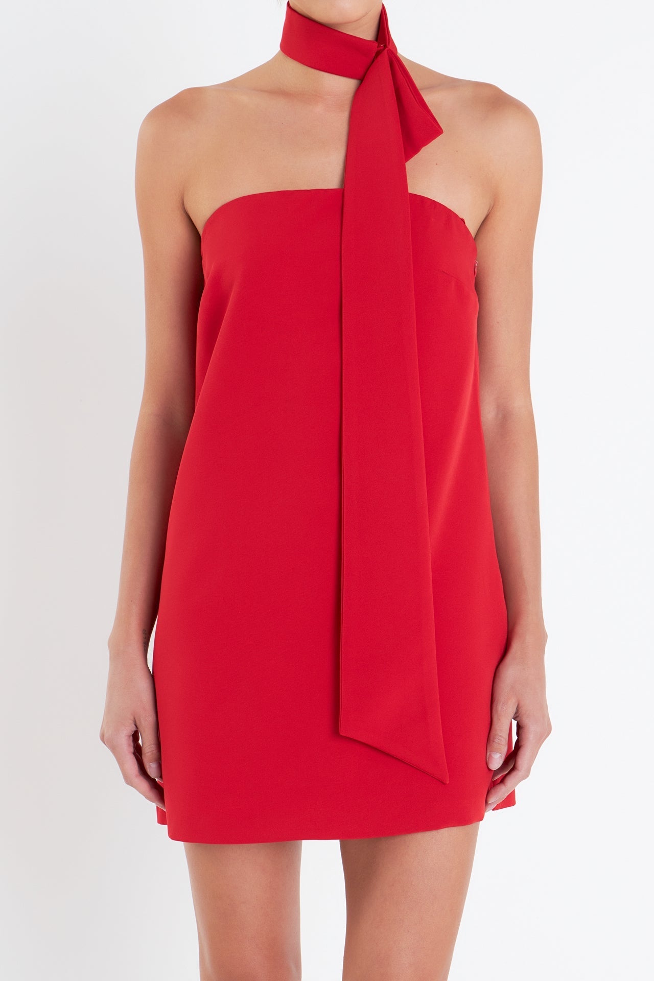 Choker Tie Mini Dress