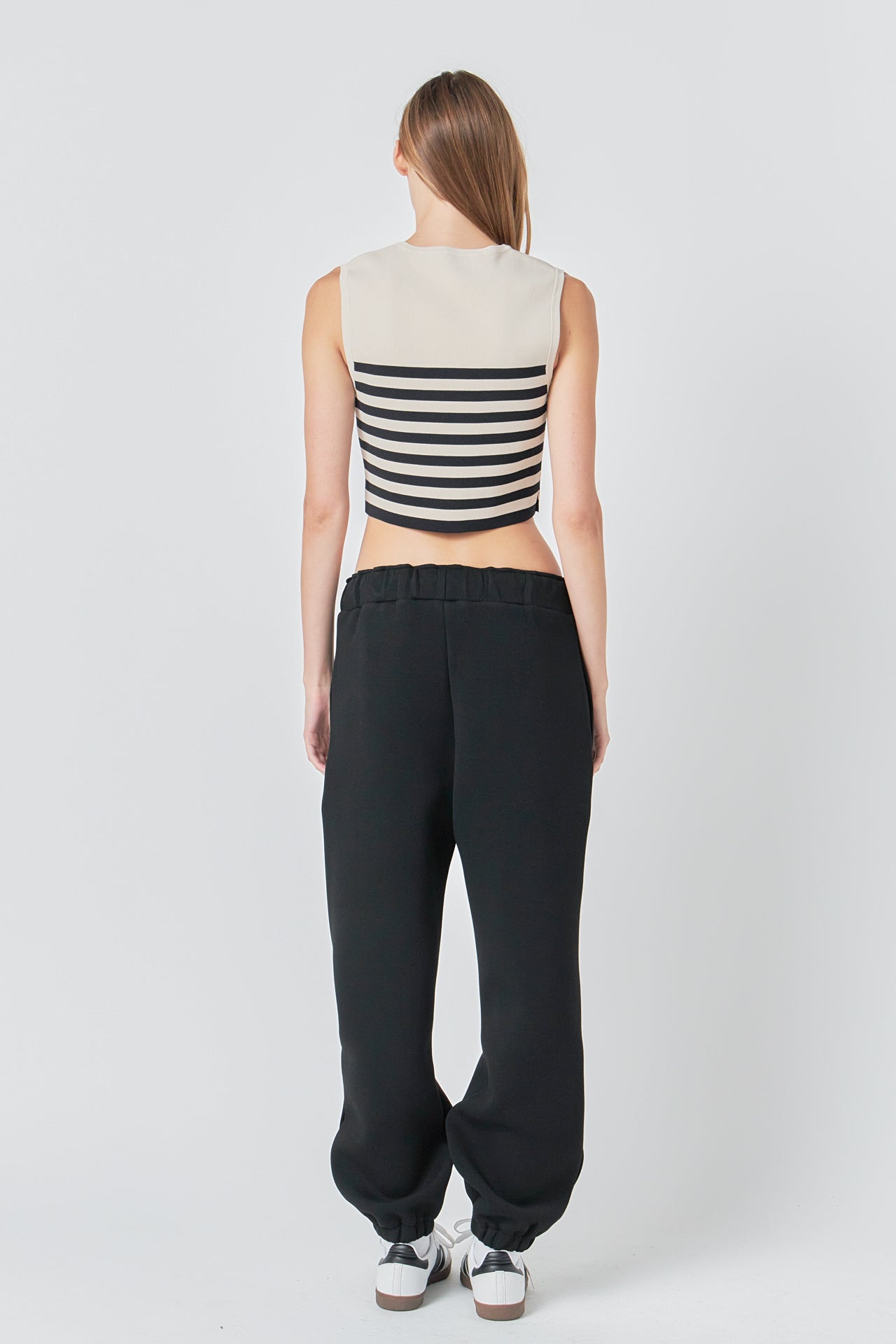 Striped Knit Sleeveless Top