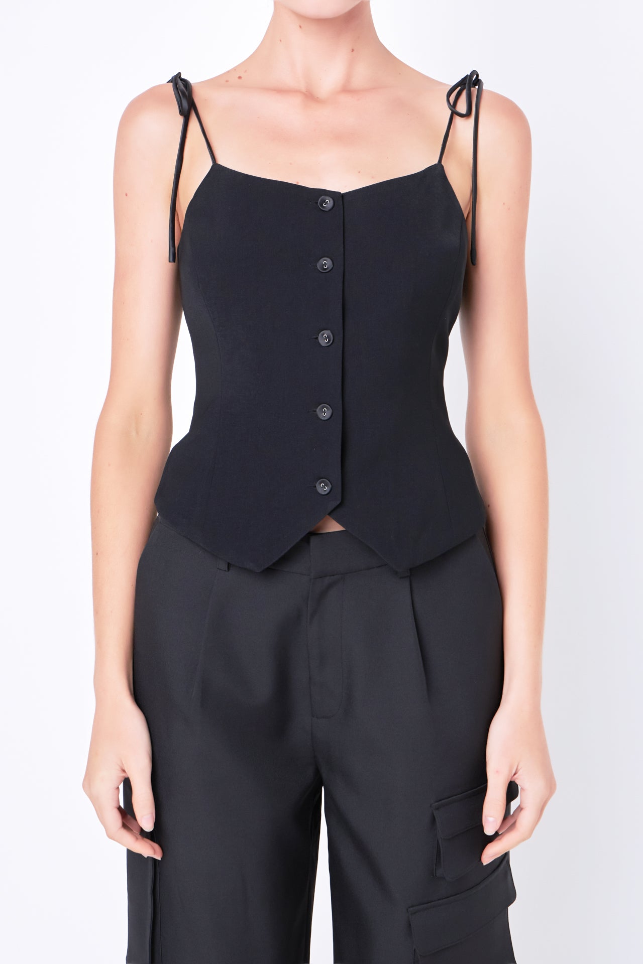 Strappy Bow Fitted Vest