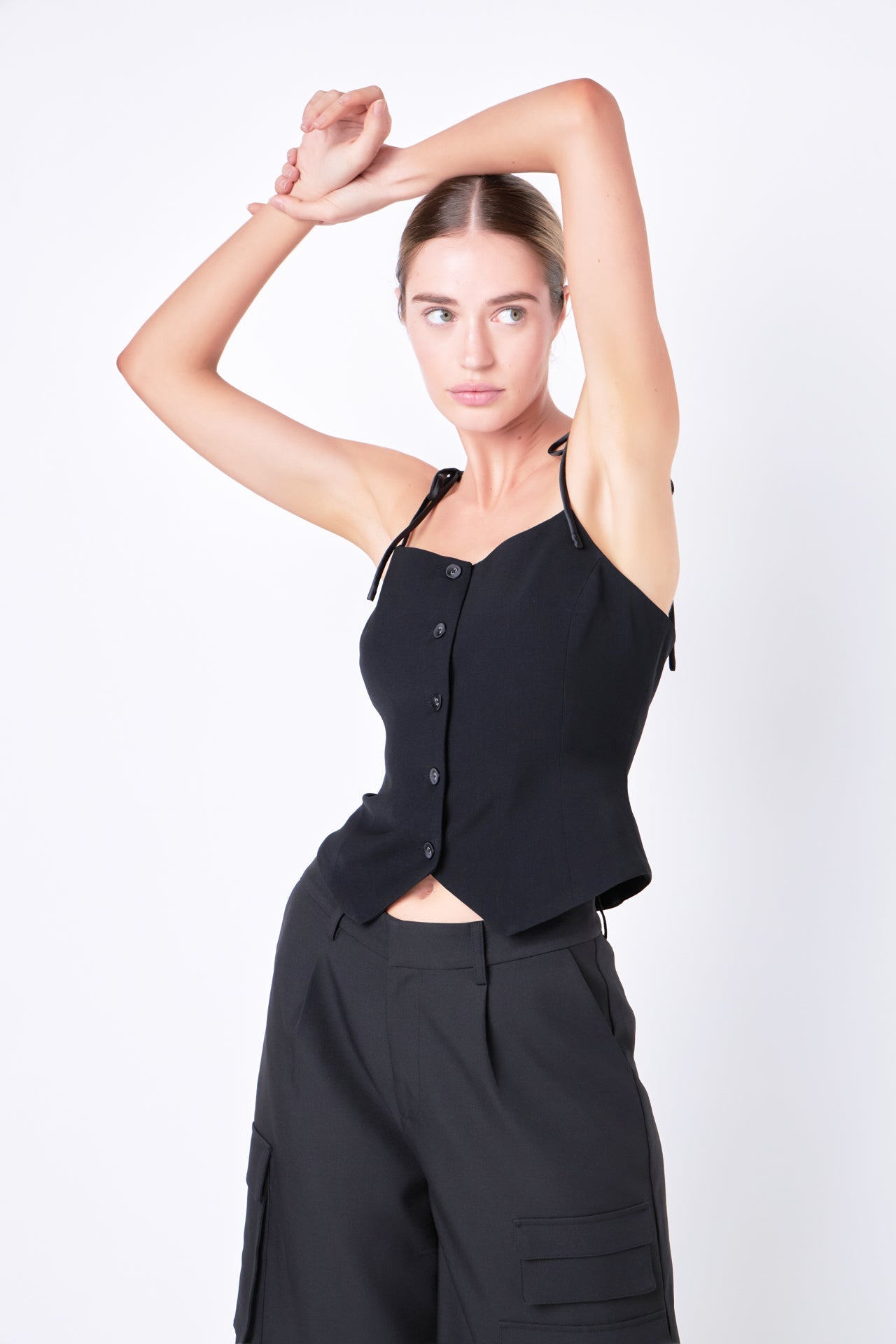 Strappy Bow Fitted Vest