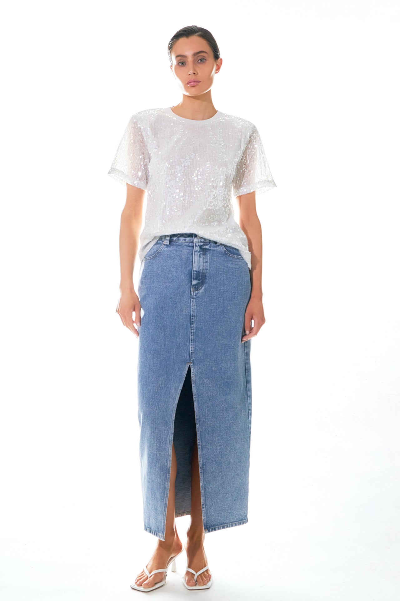 Sequin Open Back Top