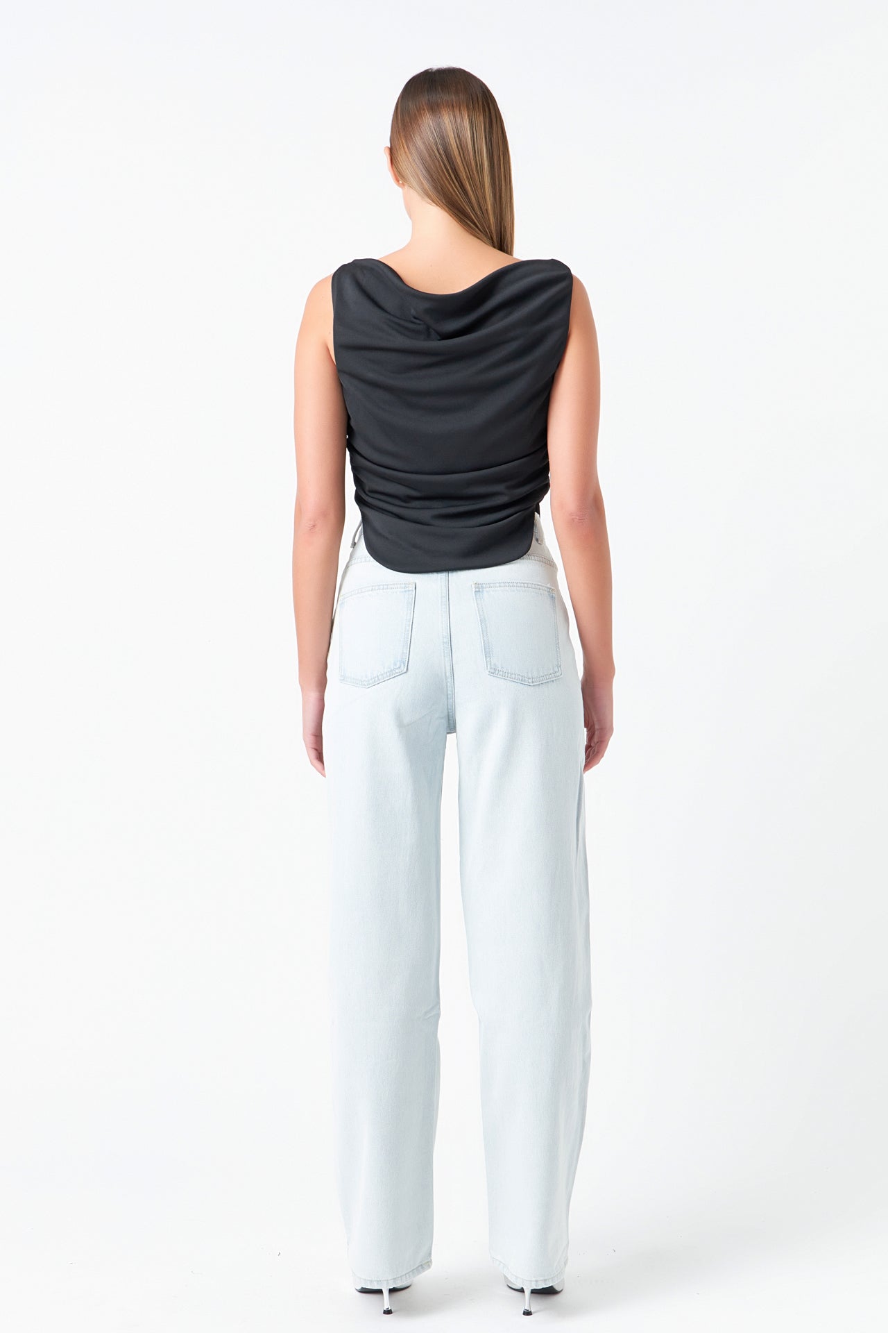 GREY LAB - Cowl Neck Ruched Top - TOPS available at Objectrare