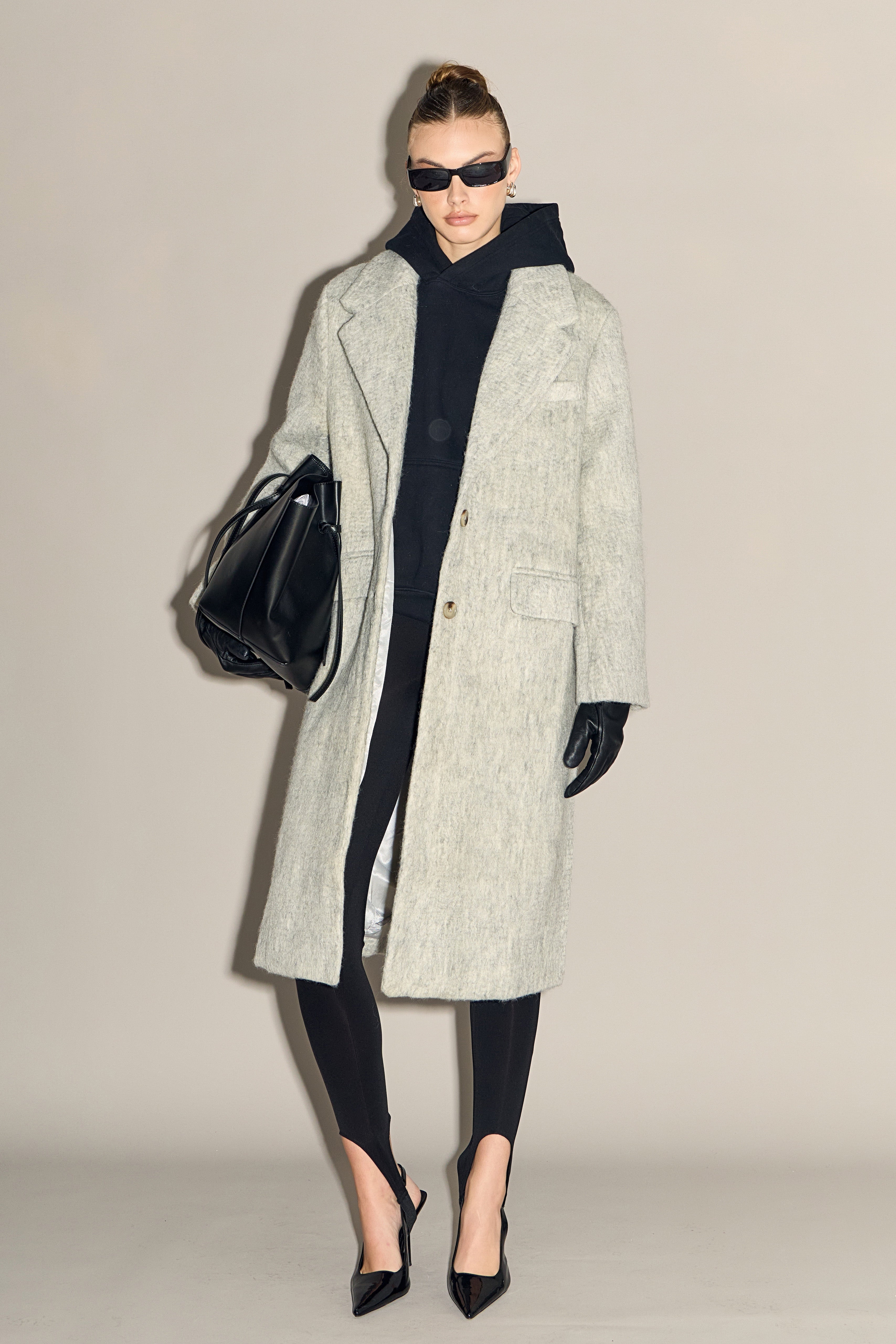 Oversized Single-breasted Long Coat