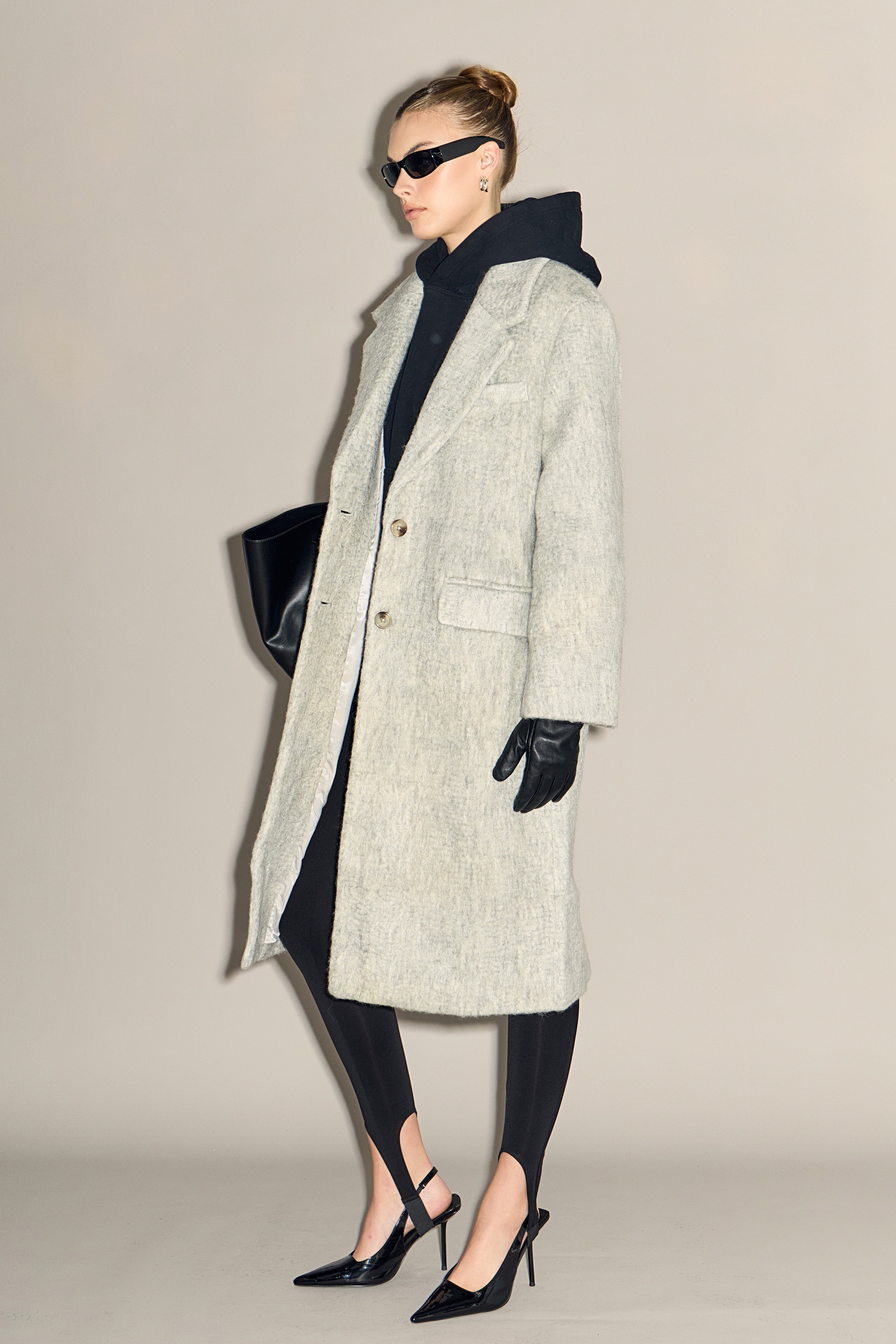 Oversized Single-breasted Long Coat