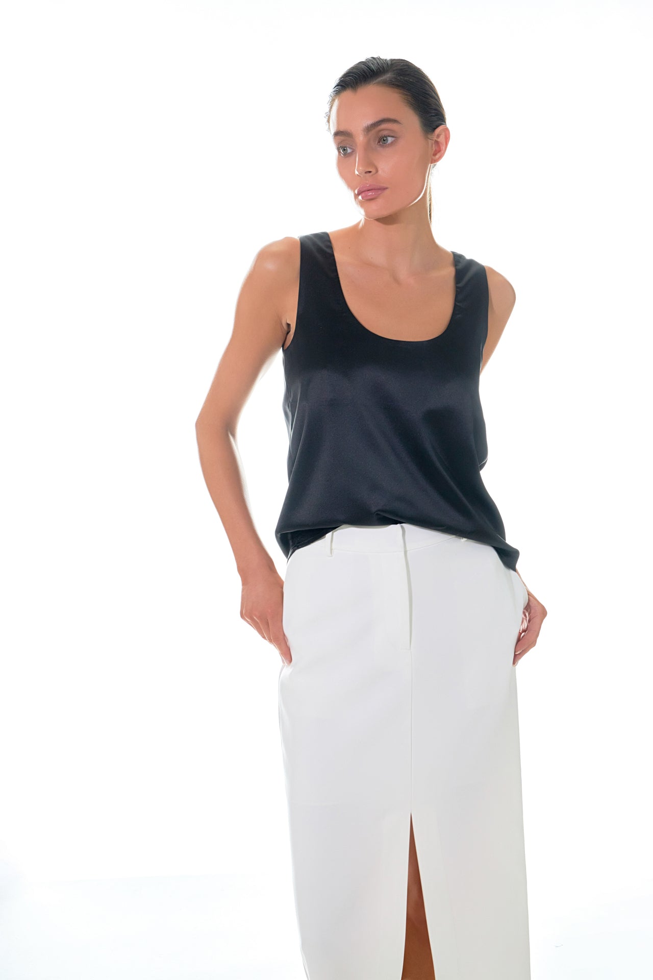 Satin Sleeveless Top