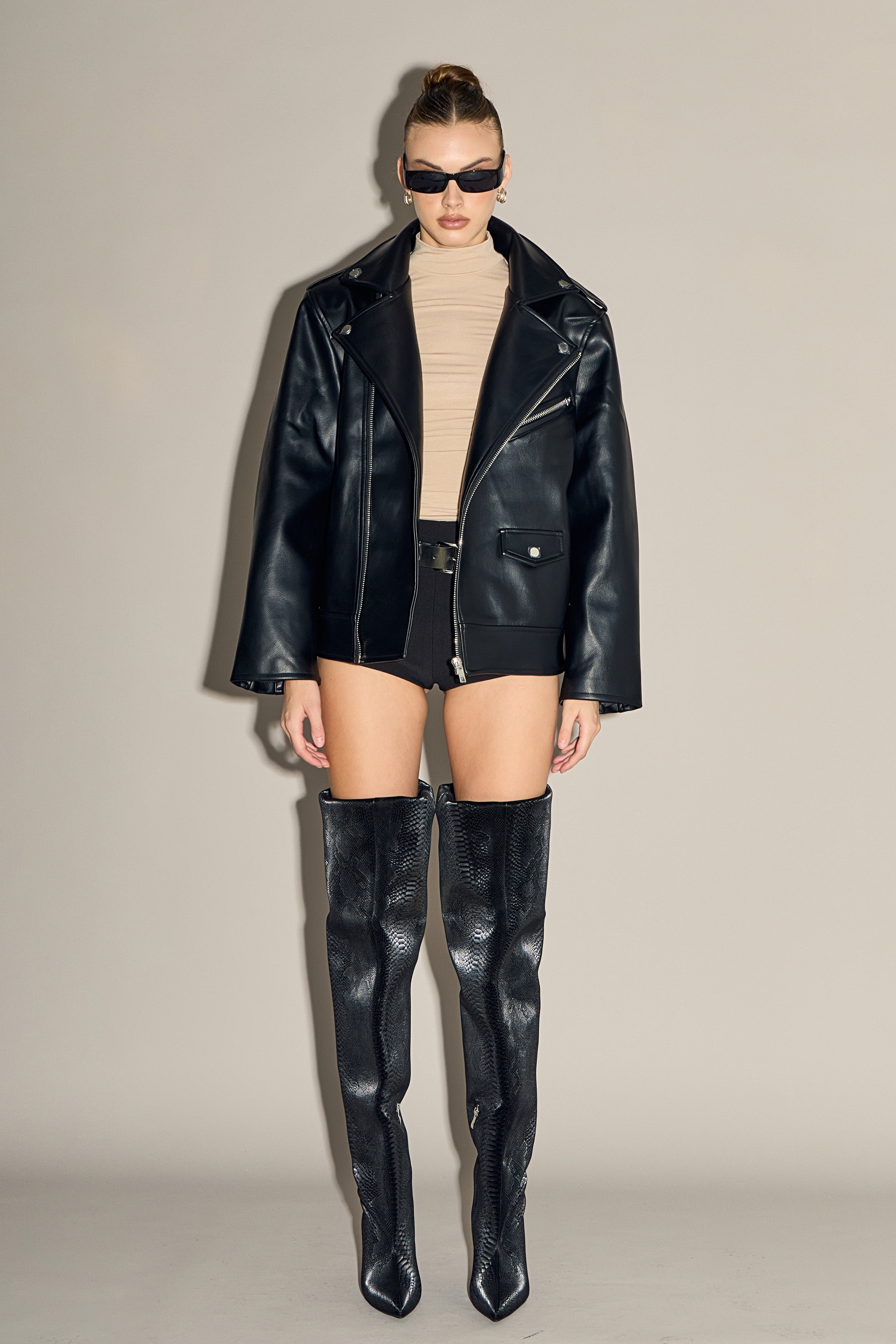 Faux Leather Biker Jacket