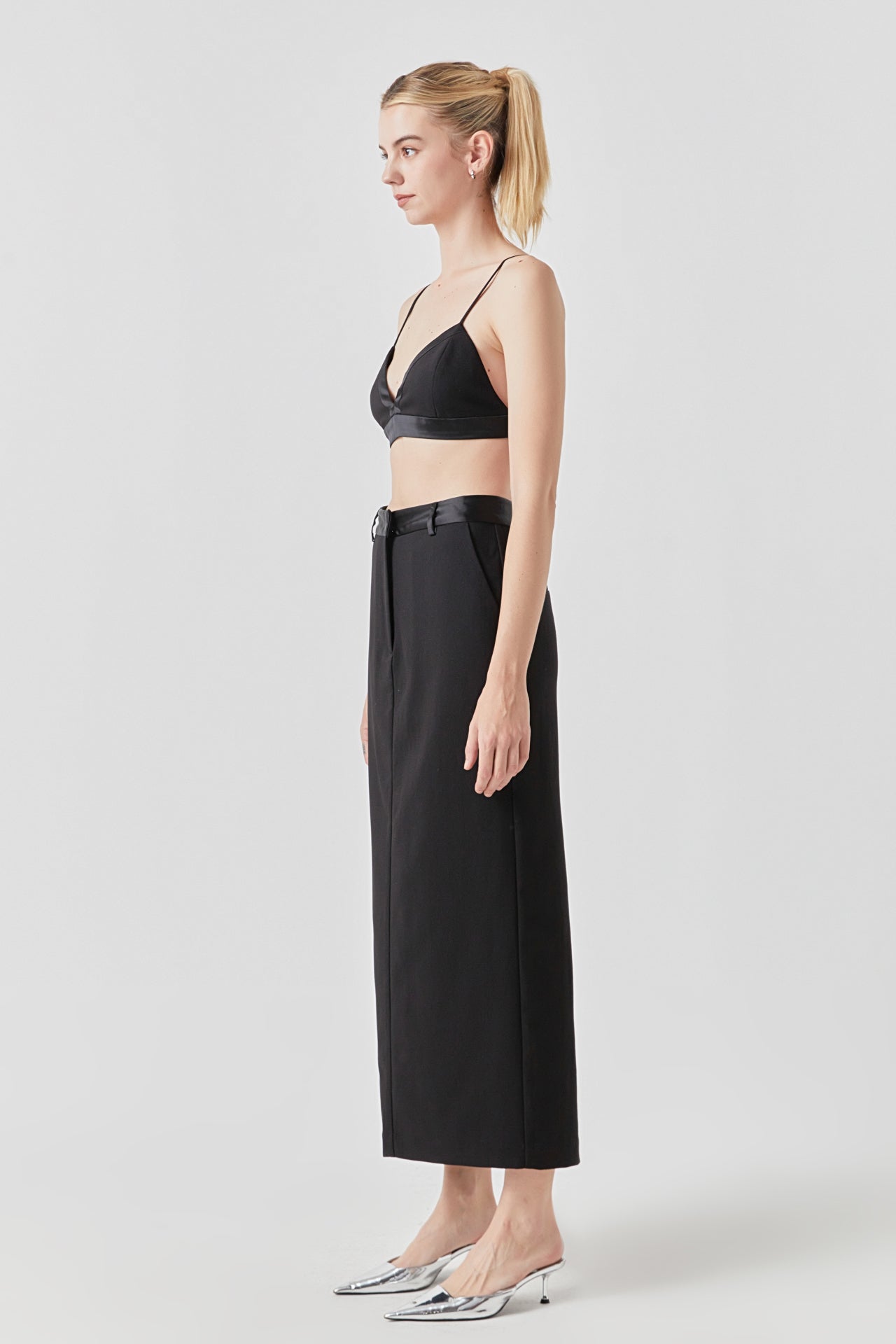 Satin Contrast Bra Top