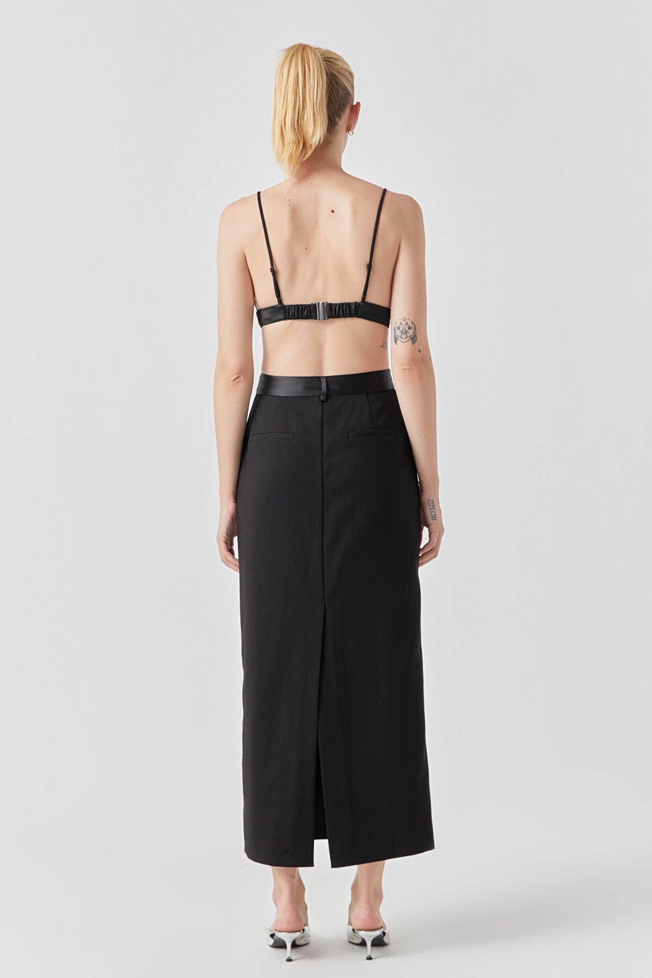 Satin Contrast Bra Top