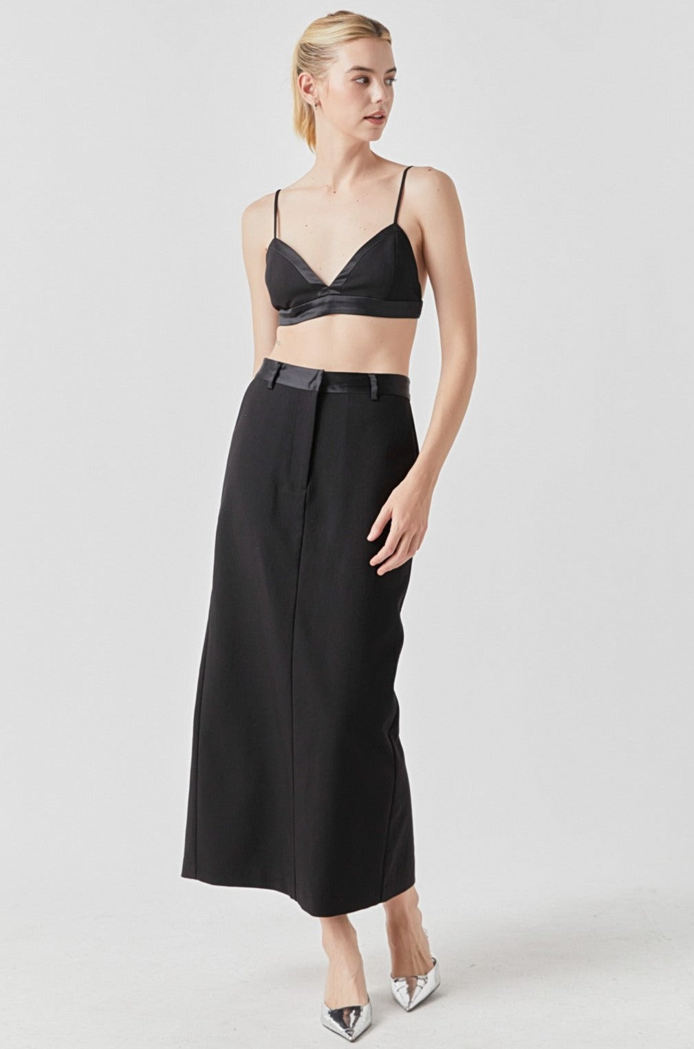 Satin Contrast Bra Top