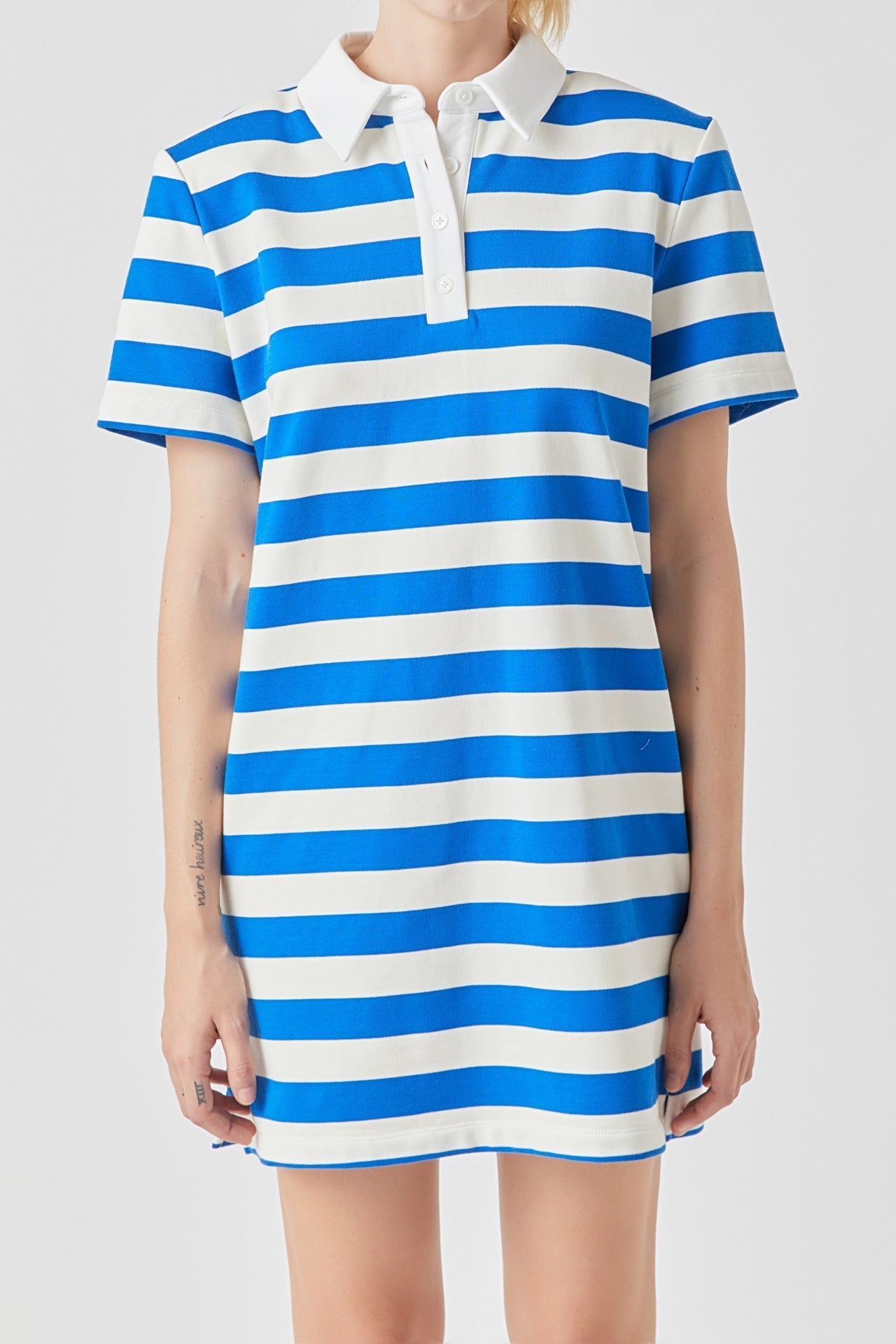Stripe Collar Mini Dress