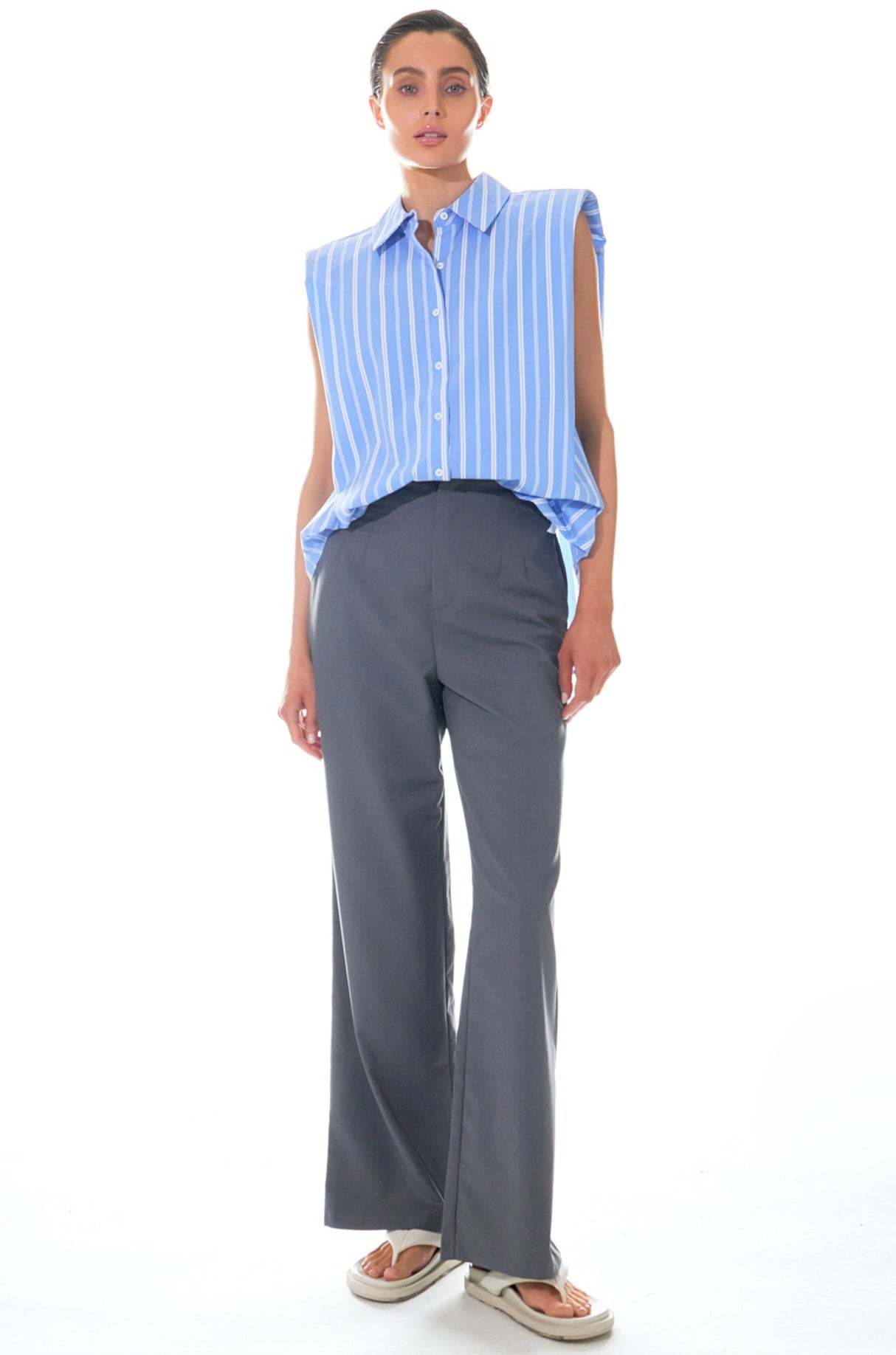 Stripe Power Shoulder Shirt