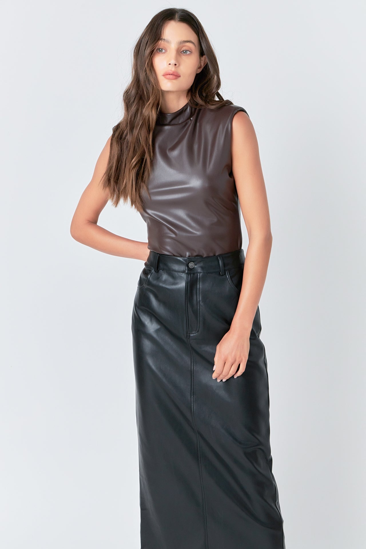 Faux Leather Bodysuit