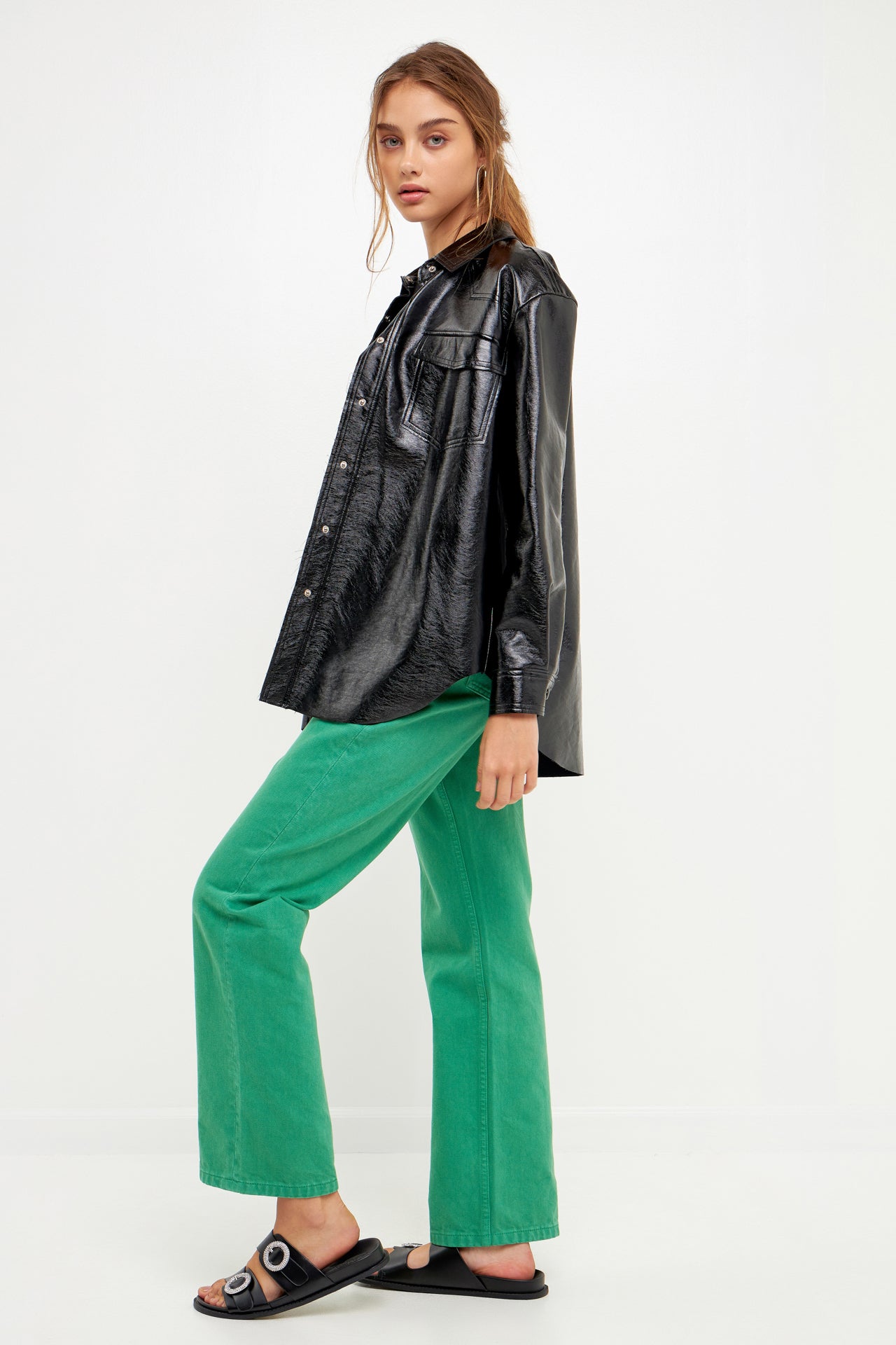 GREY LAB-Color Full Length Wide Leg Jean-JEANS available at Objectrare