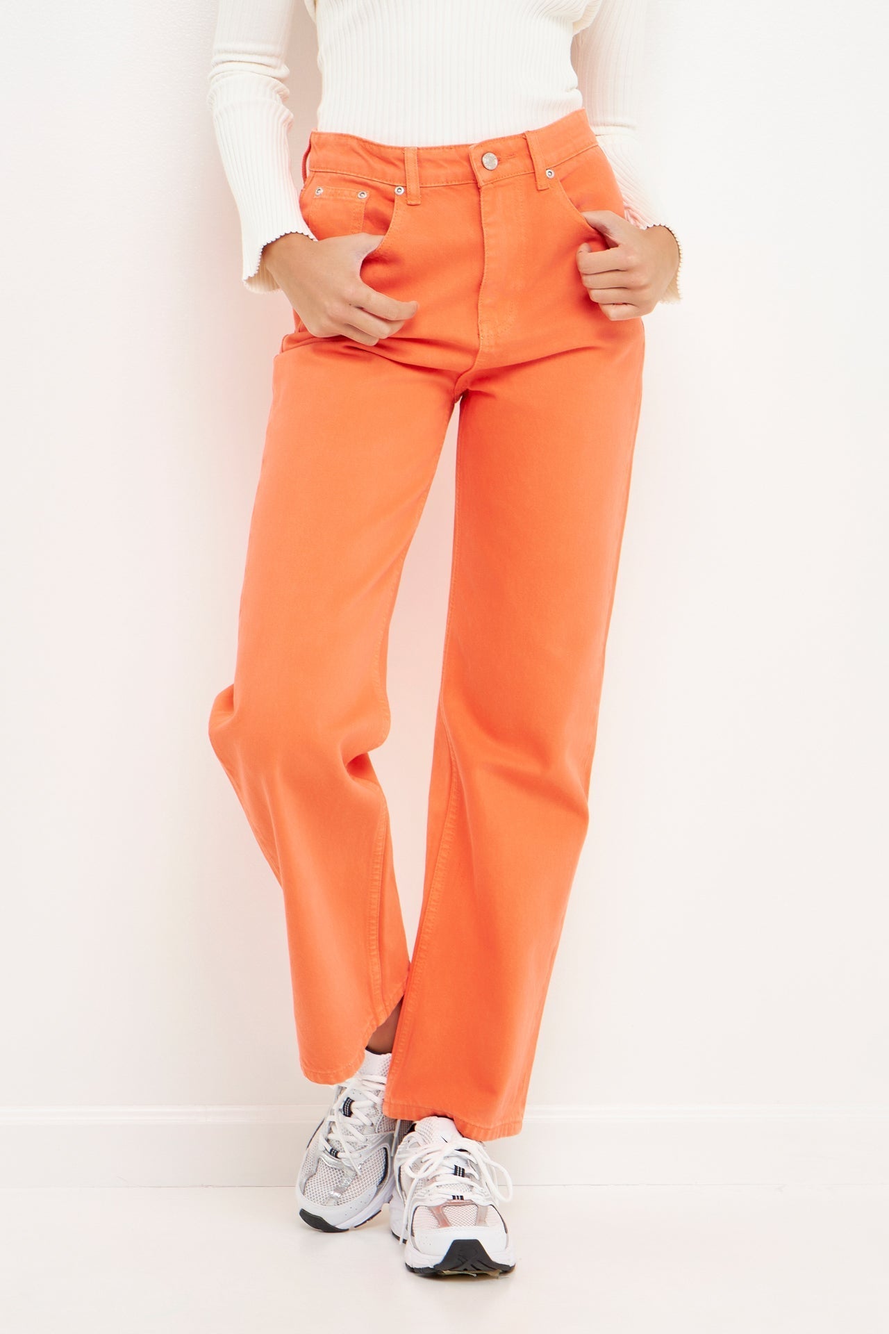 Color Full Length Wide Leg Jean