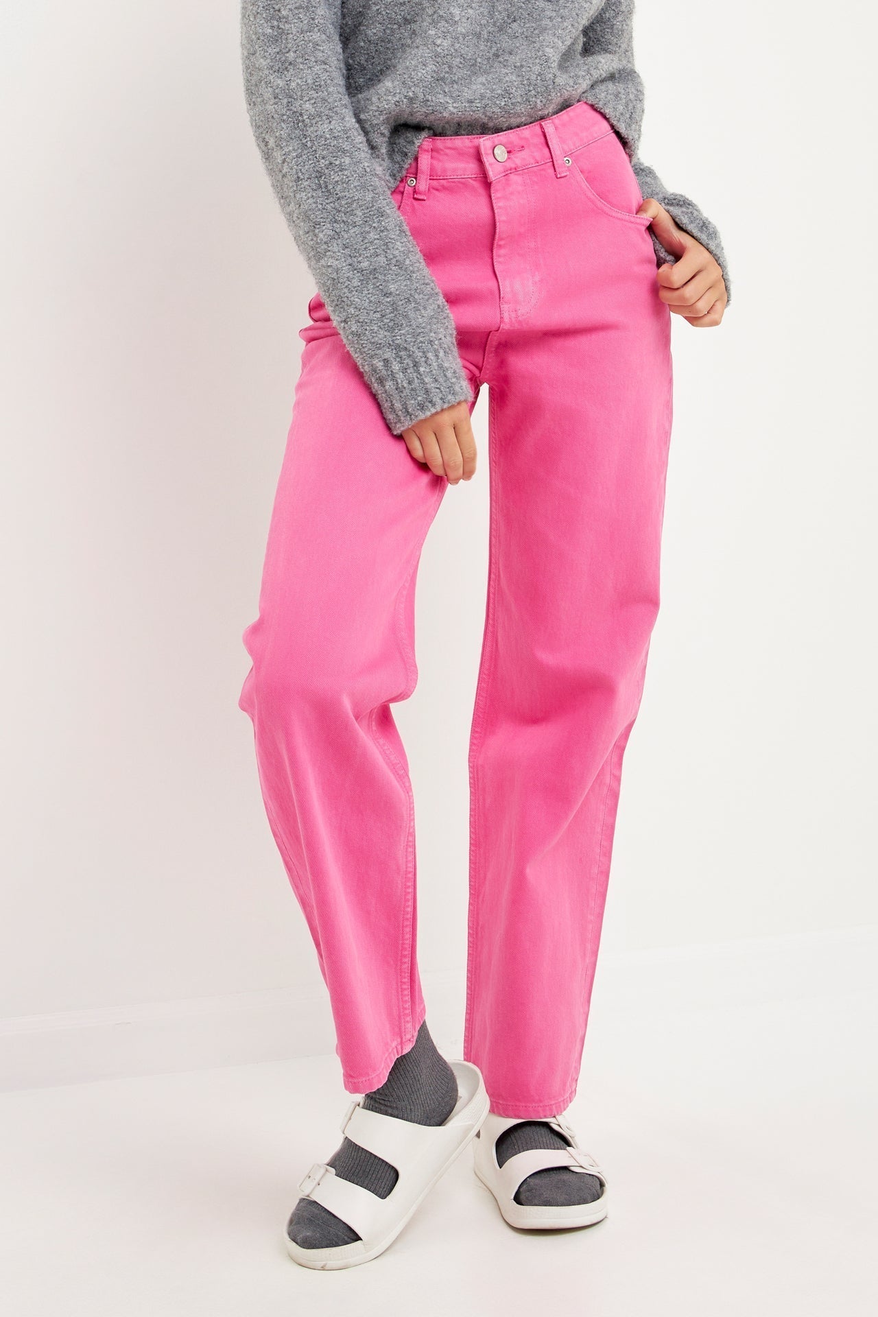 GREY LAB-Color Full Length Wide Leg Jean-JEANS available at Objectrare