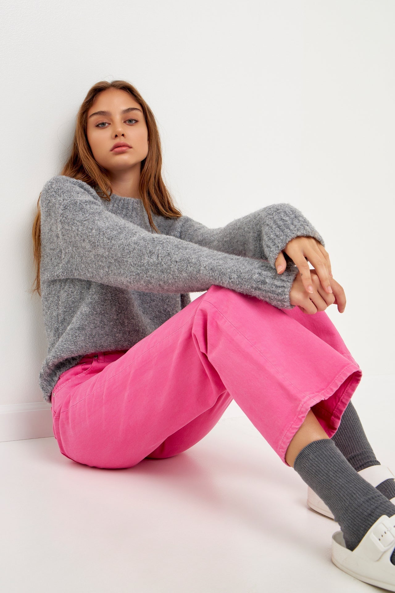 GREY LAB-Color Full Length Wide Leg Jean-JEANS available at Objectrare