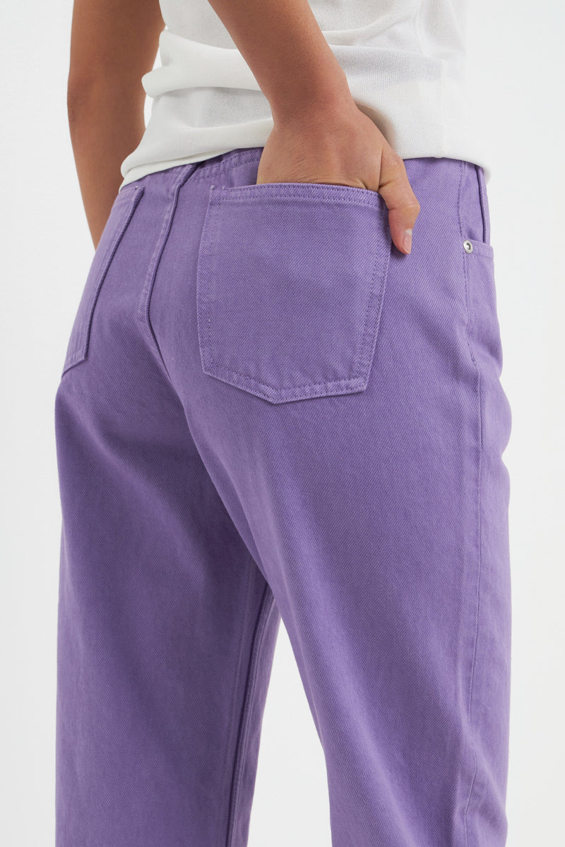 Color Full Length Wide Leg Jean