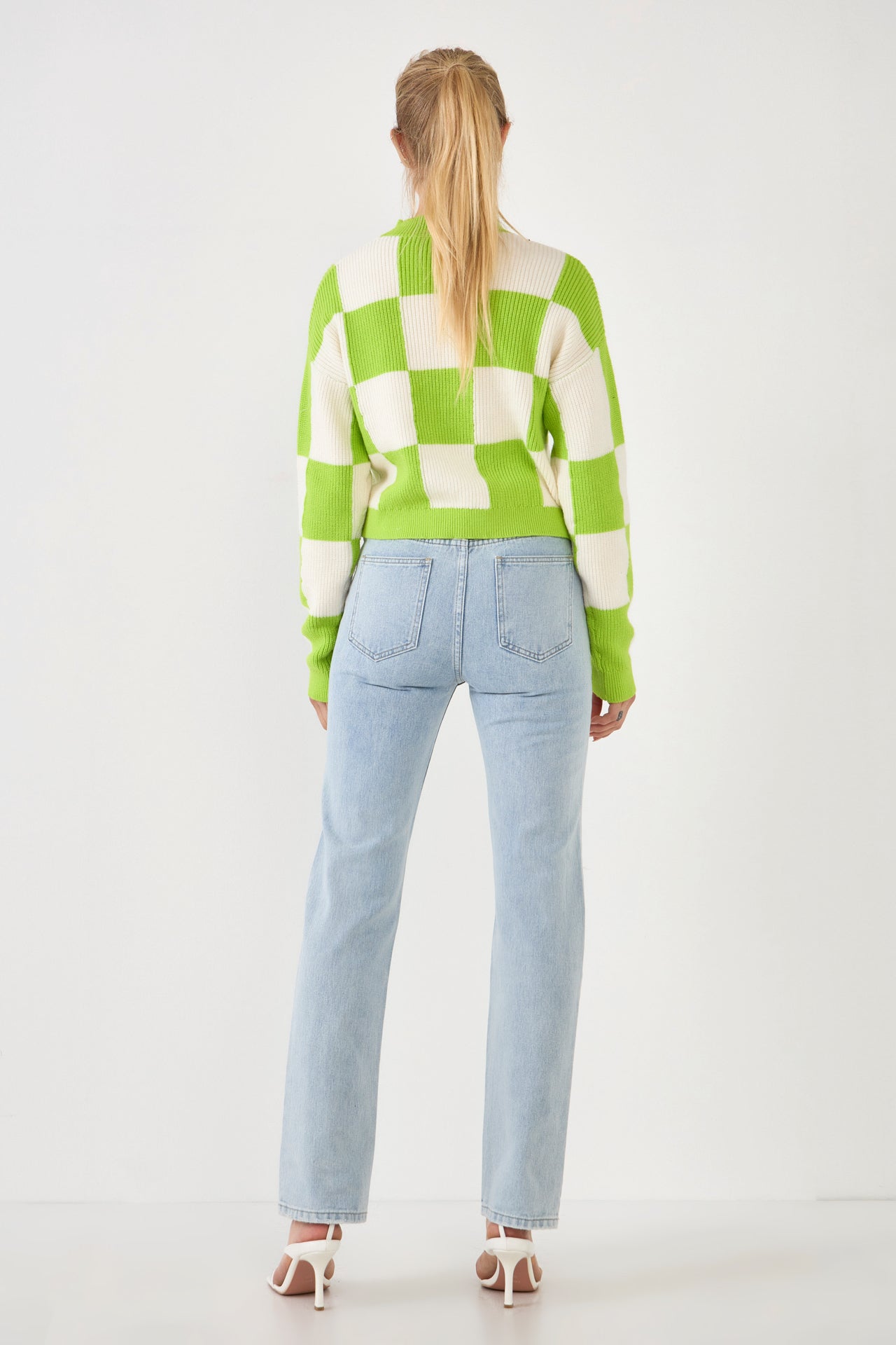 GREY LAB-Checkerboard Knit Sweater-SWEATERS & KNITS available at Objectrare