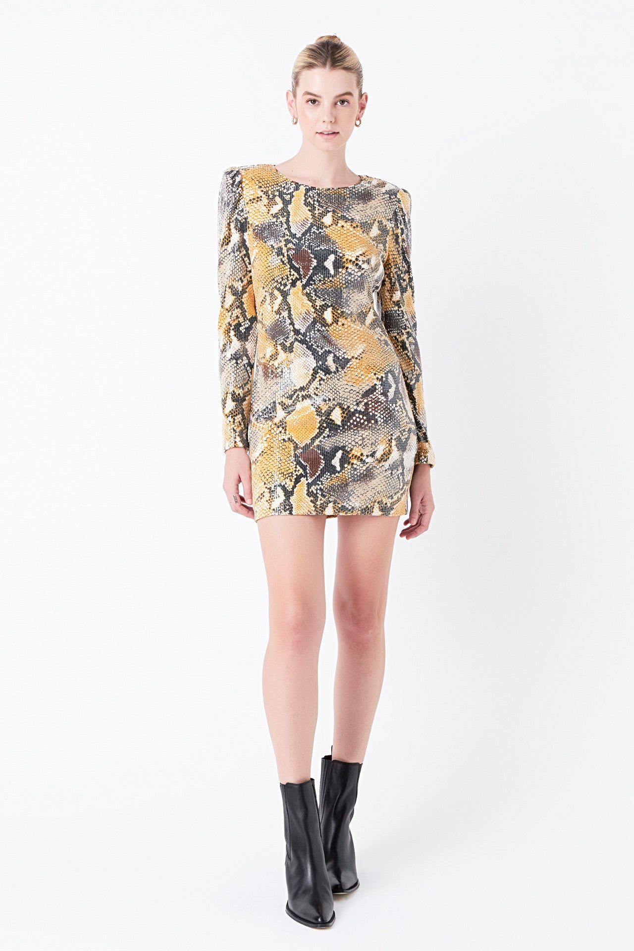 snakeskin mini dress Snakeskin Sequin Mini Dress