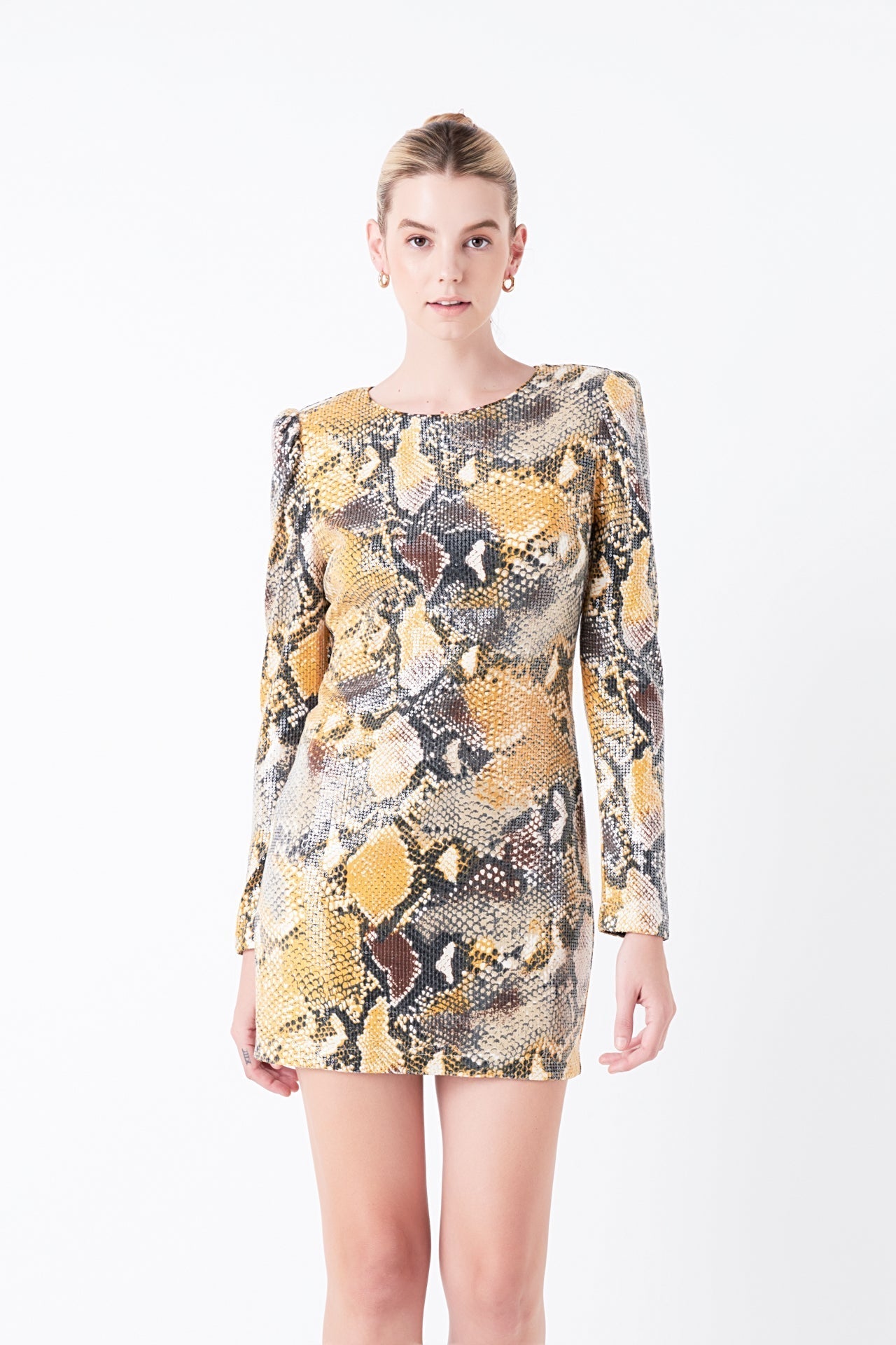 Snakeskin Sequin Mini Dress