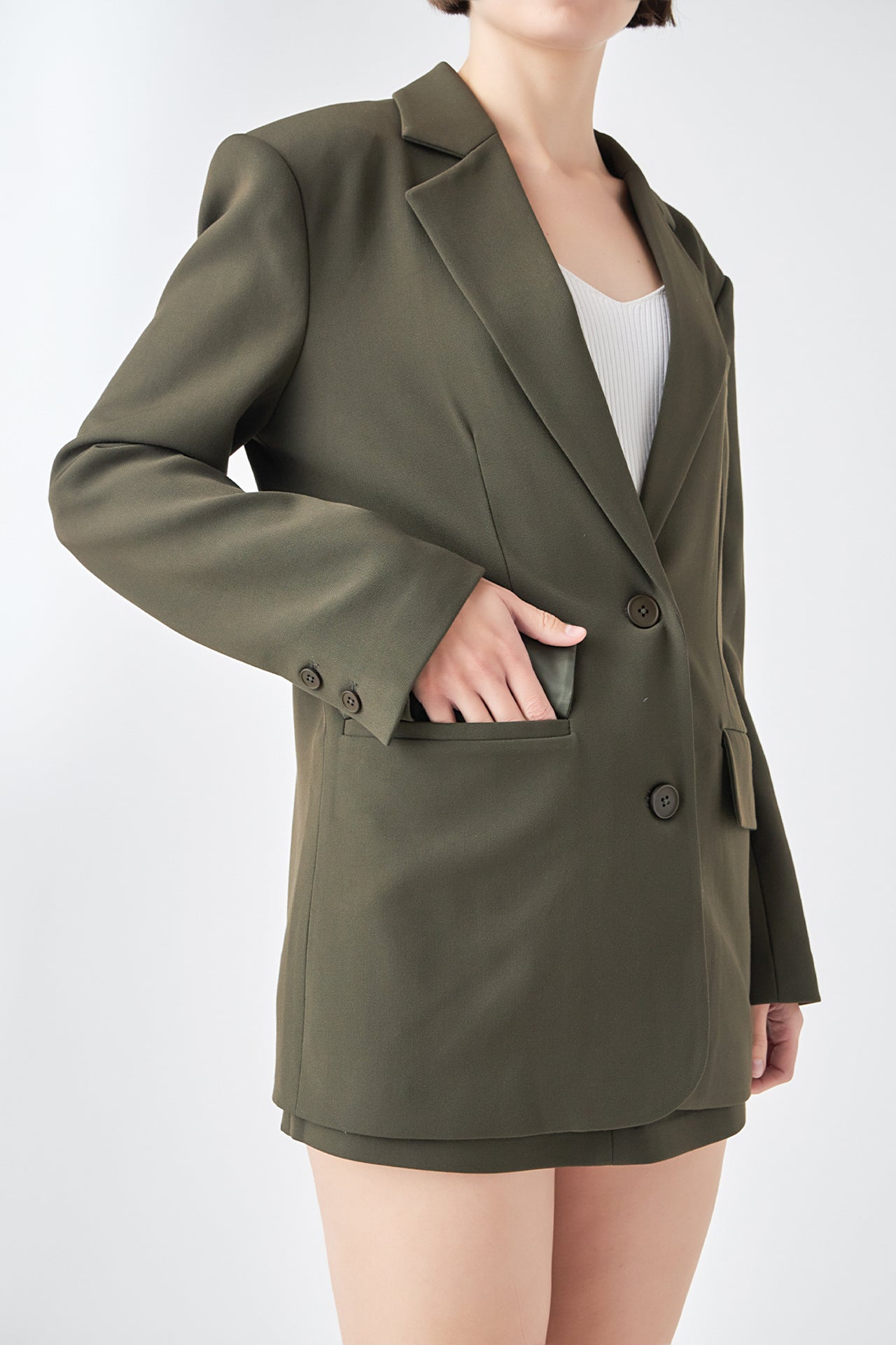 Oversized Notched Collar Blazer