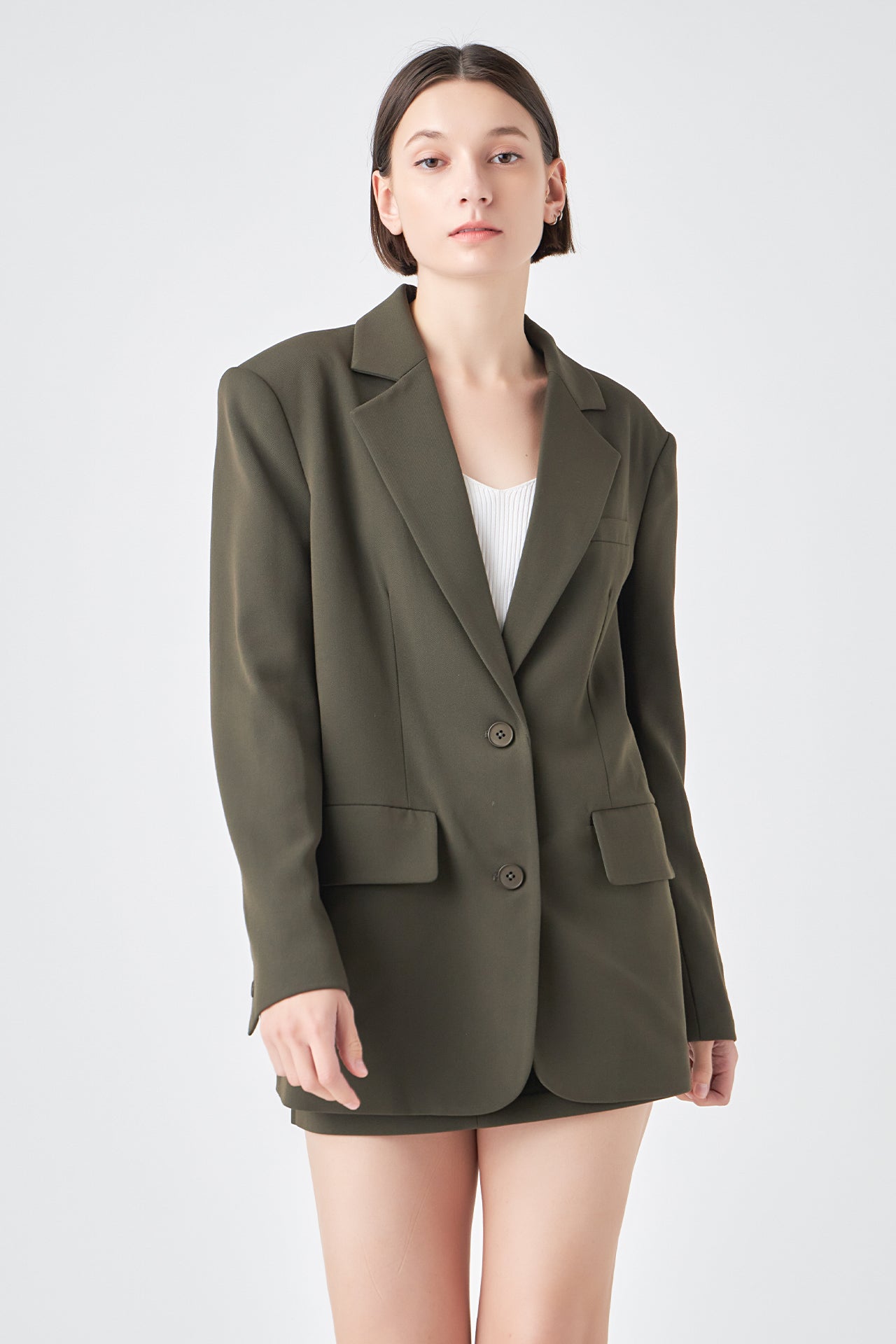 Oversized Notched Collar Blazer - Final sale