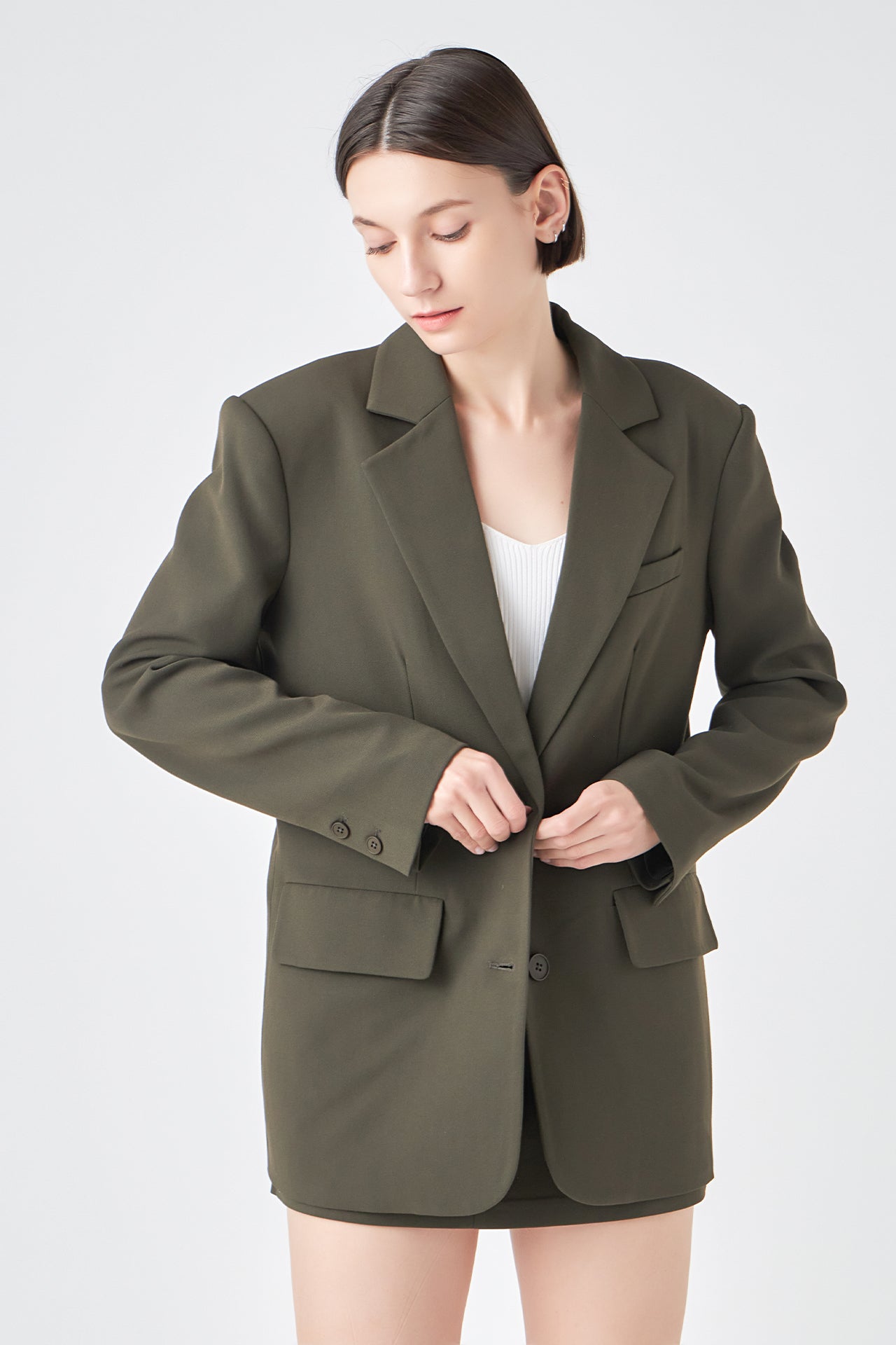 Oversized Notched Collar Blazer - Final sale