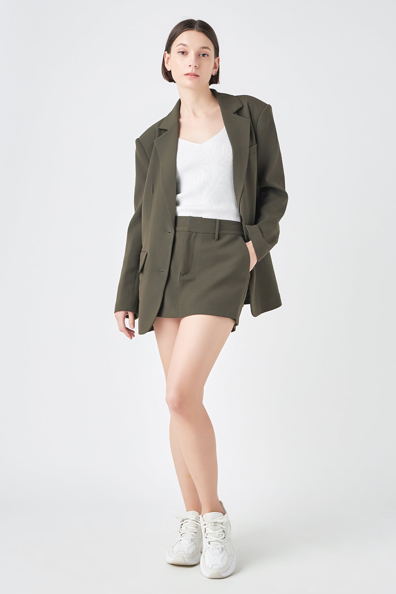 Oversized Notched Collar Blazer