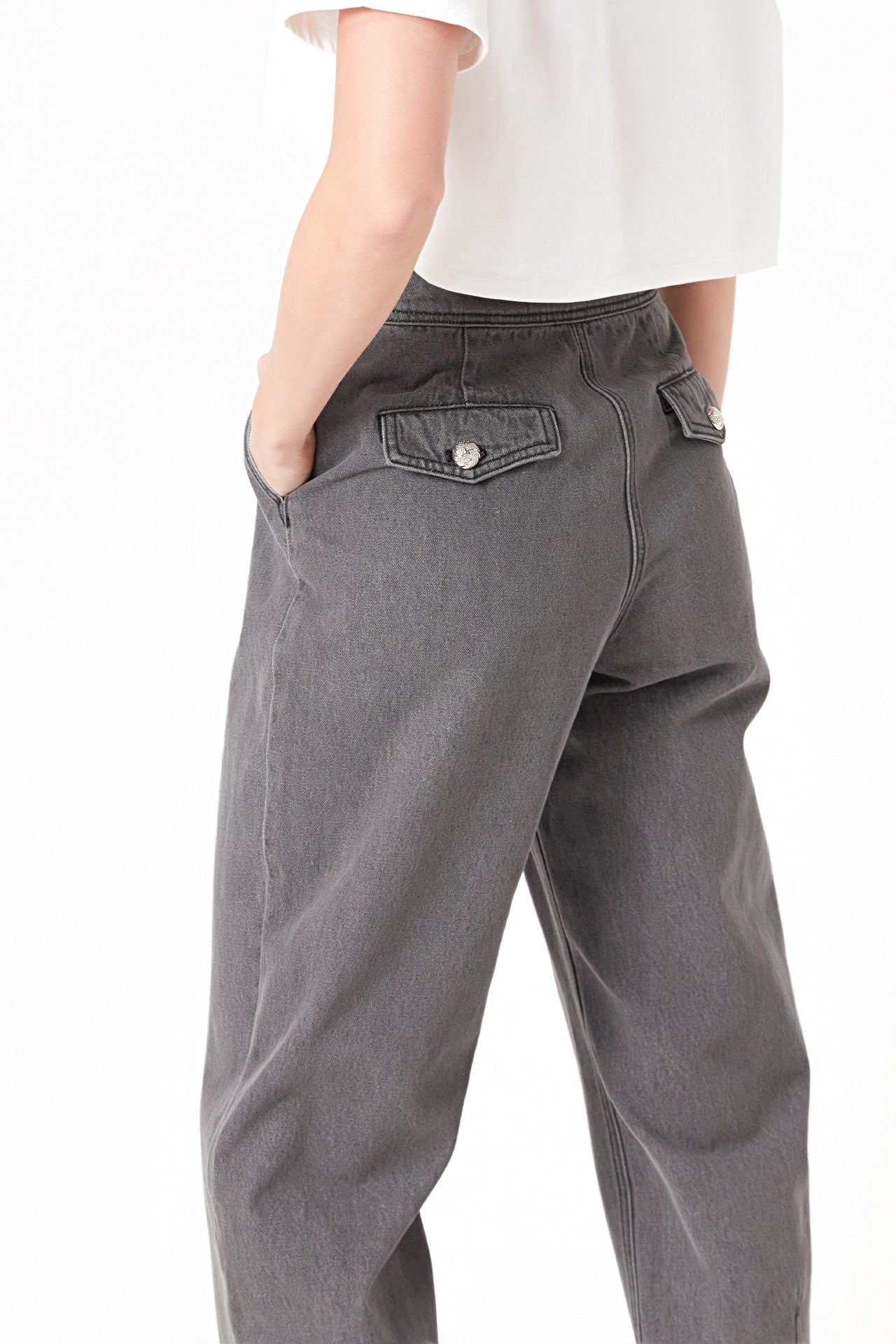 Silver Straight Pants
