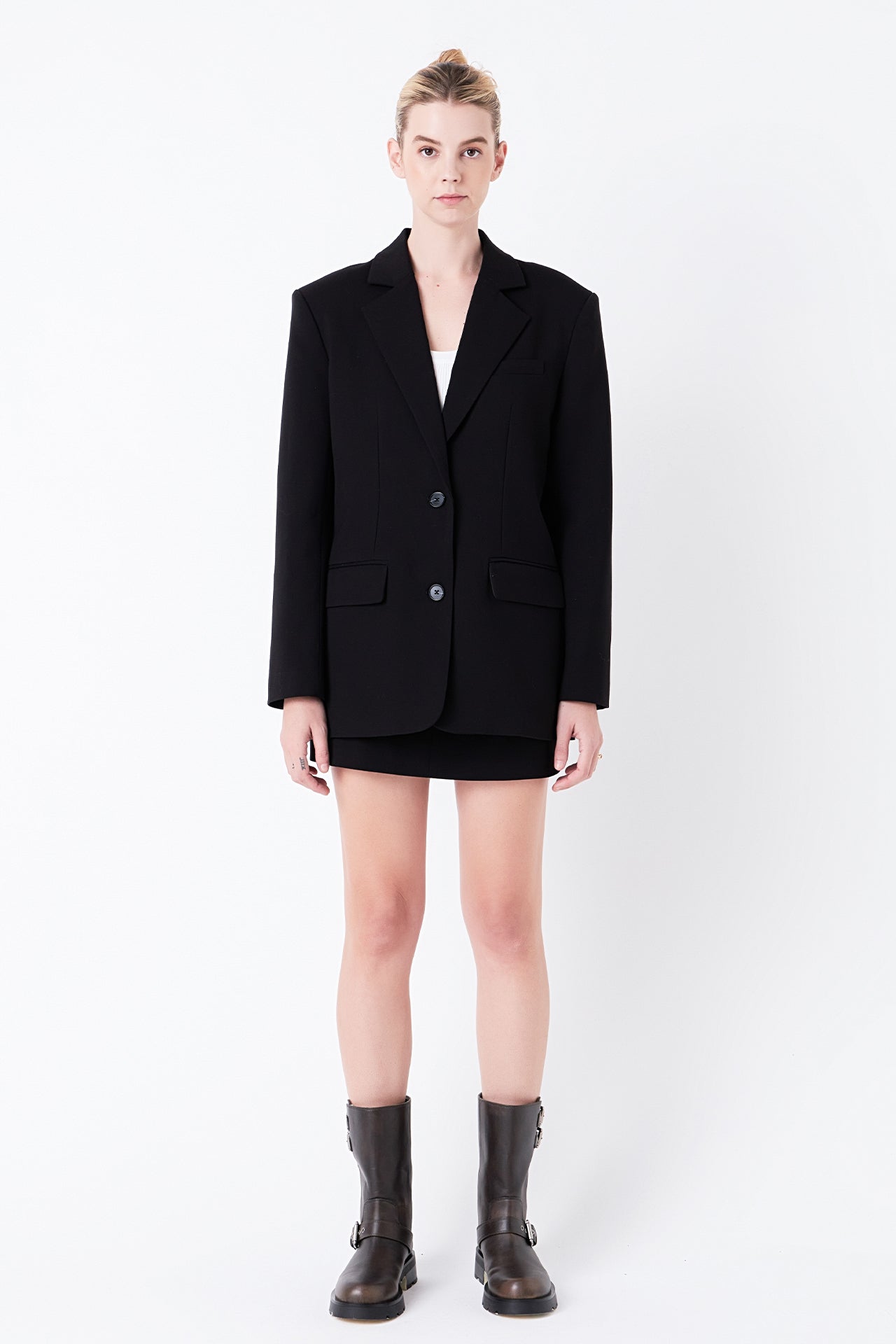 Oversized Notched Collar Blazer