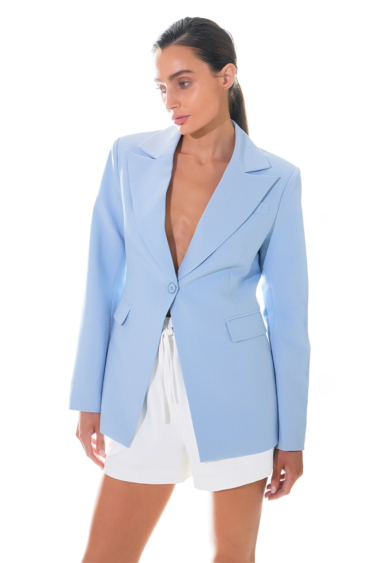 One Button Fitted Blazer