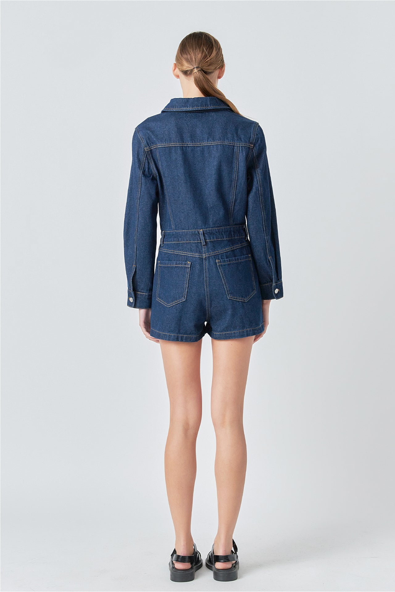 Denim Mini Jumpsuit