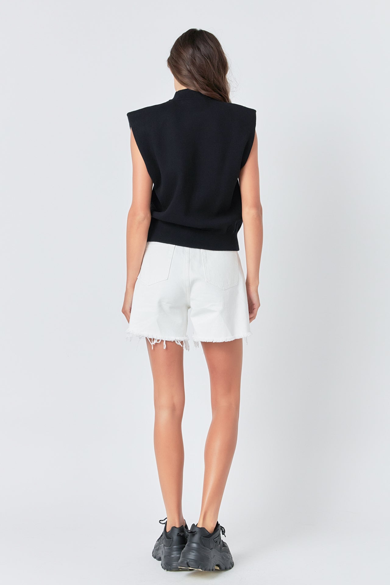 Mock Neck Sleeveless Knit Top