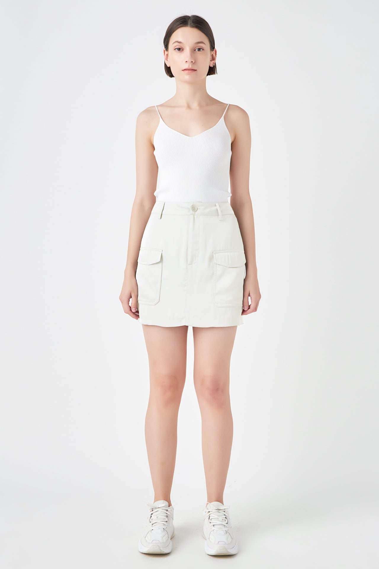 Satin Pocket Mini Skirt