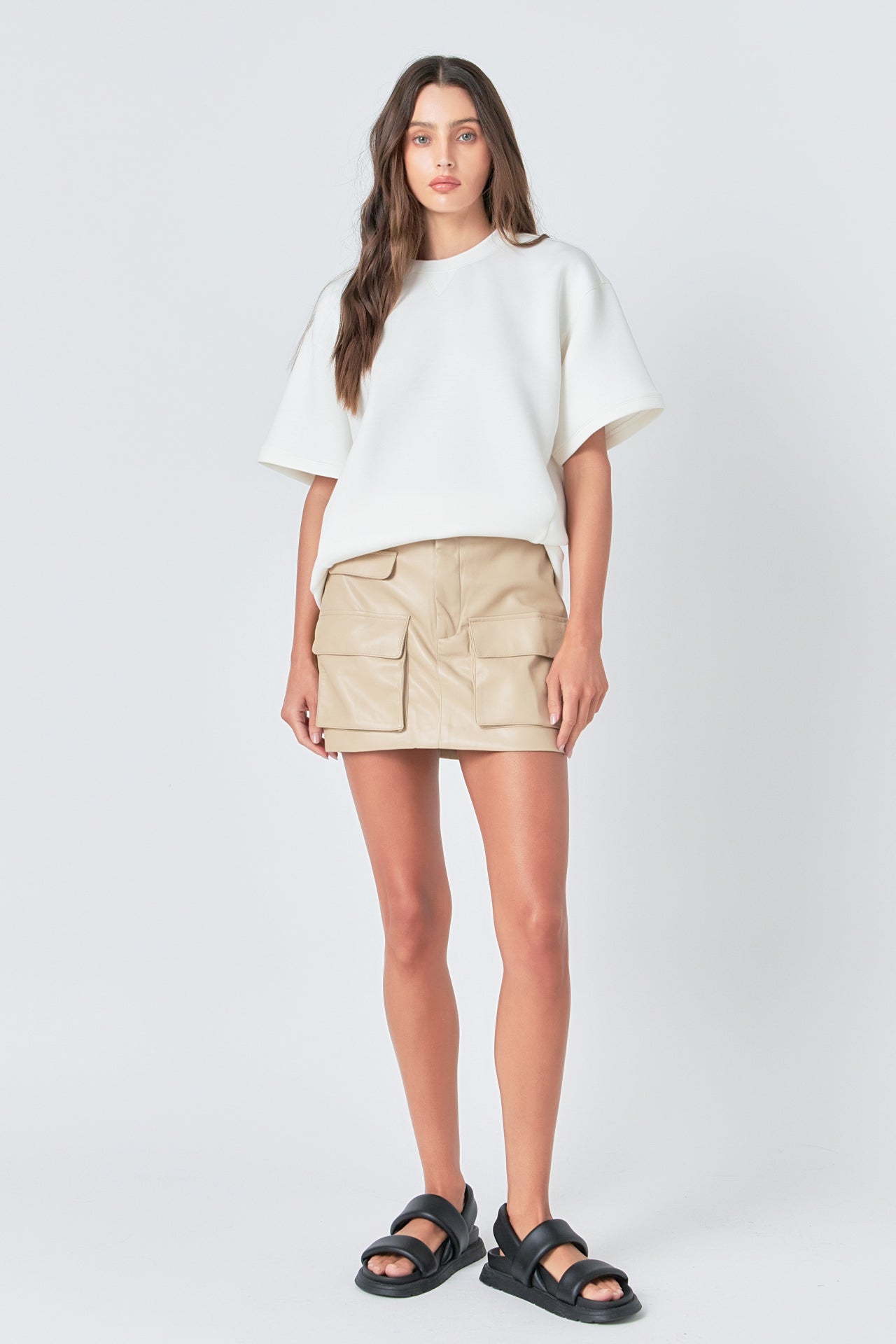 Low Waisted Cargo Mini Skirt
