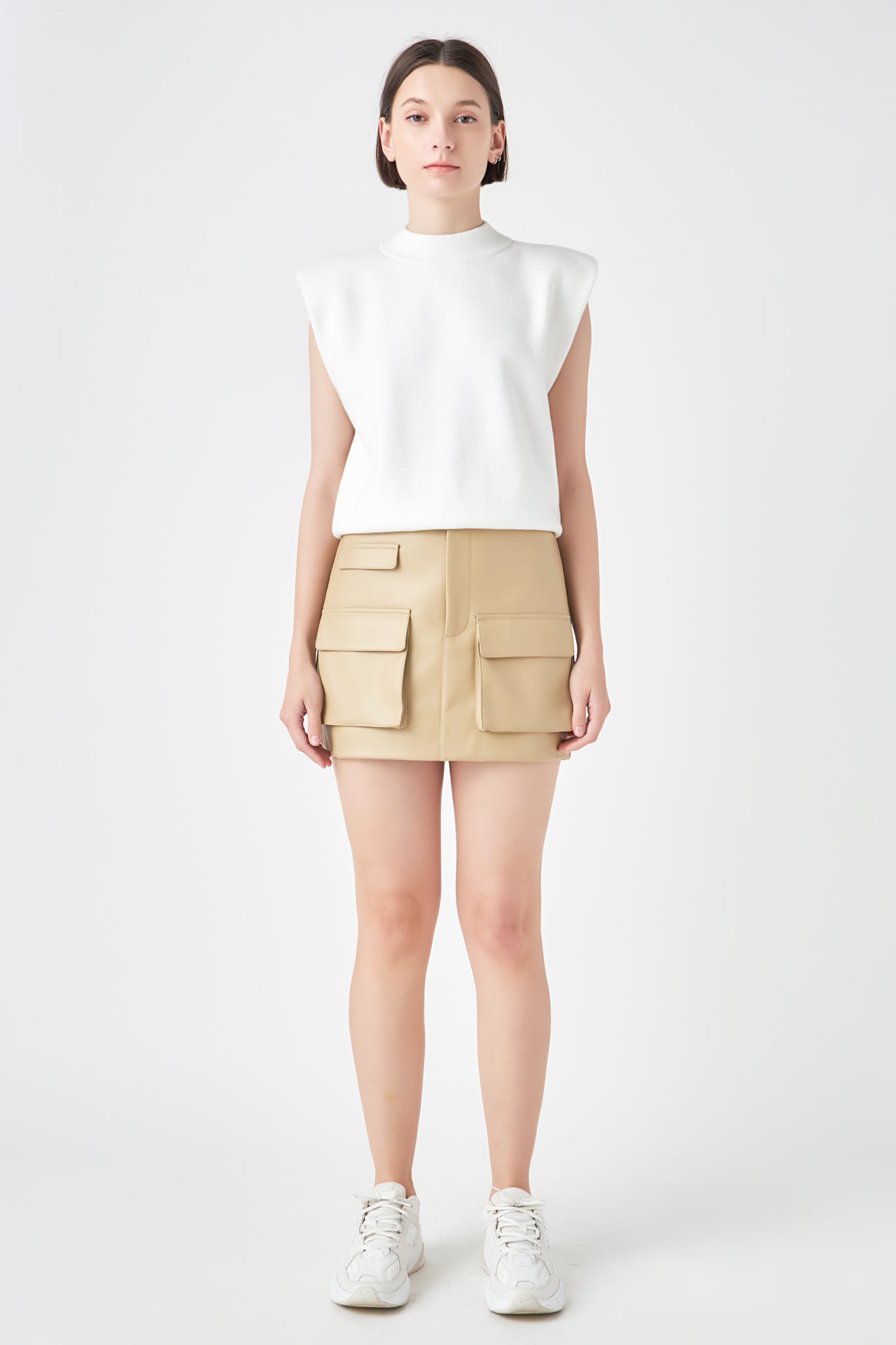 Low Waisted Cargo Mini Skirt