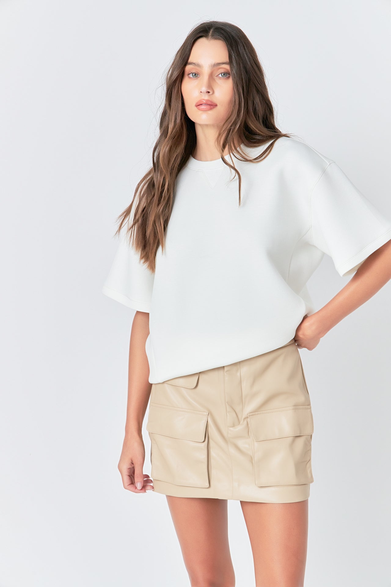 Low Waisted Cargo Mini Skirt